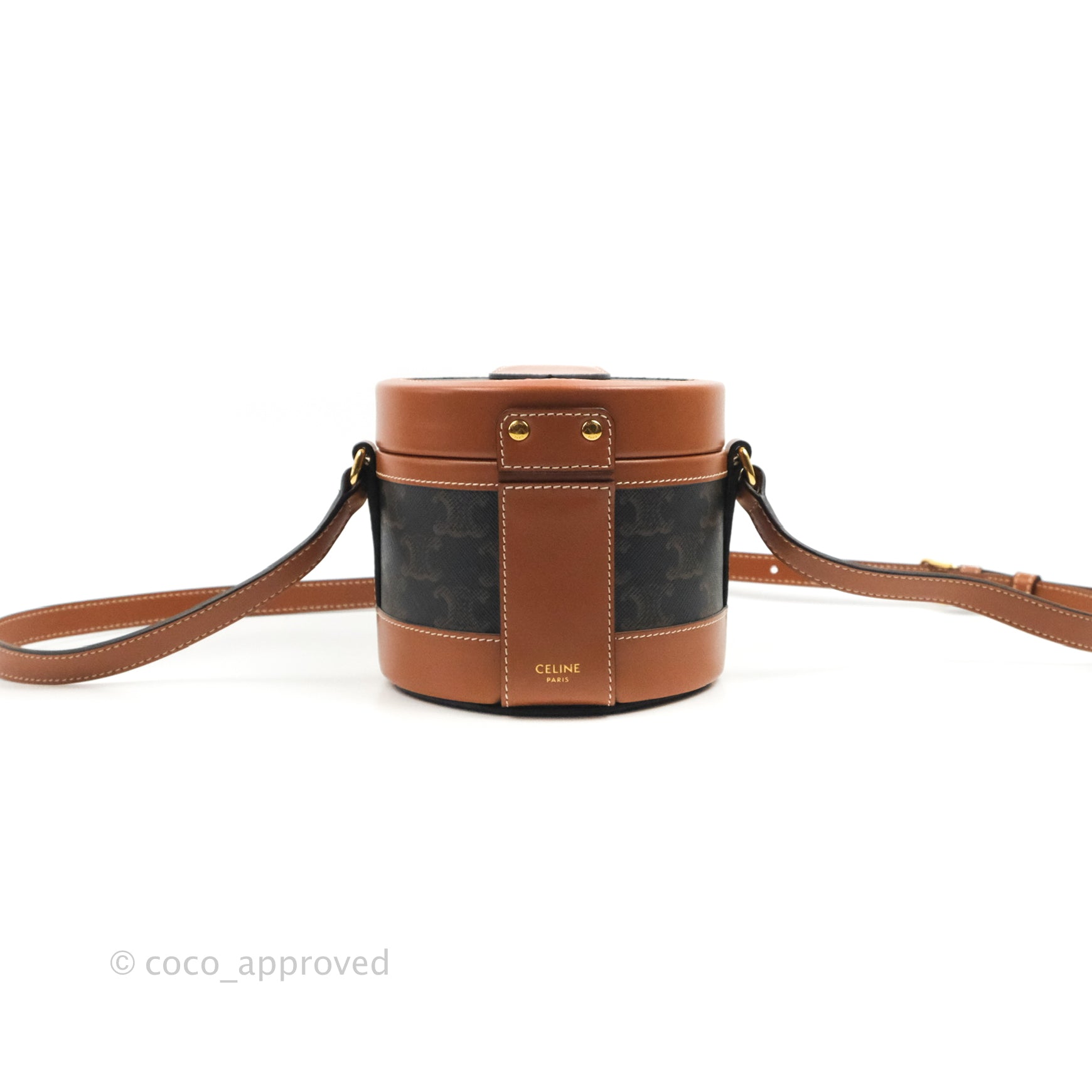 Celine Small Tambour Triomphe Canvas Shoulder Bag - Luxury Designer Handbag for Women | Perfect for Work, Travel & Everyday Use