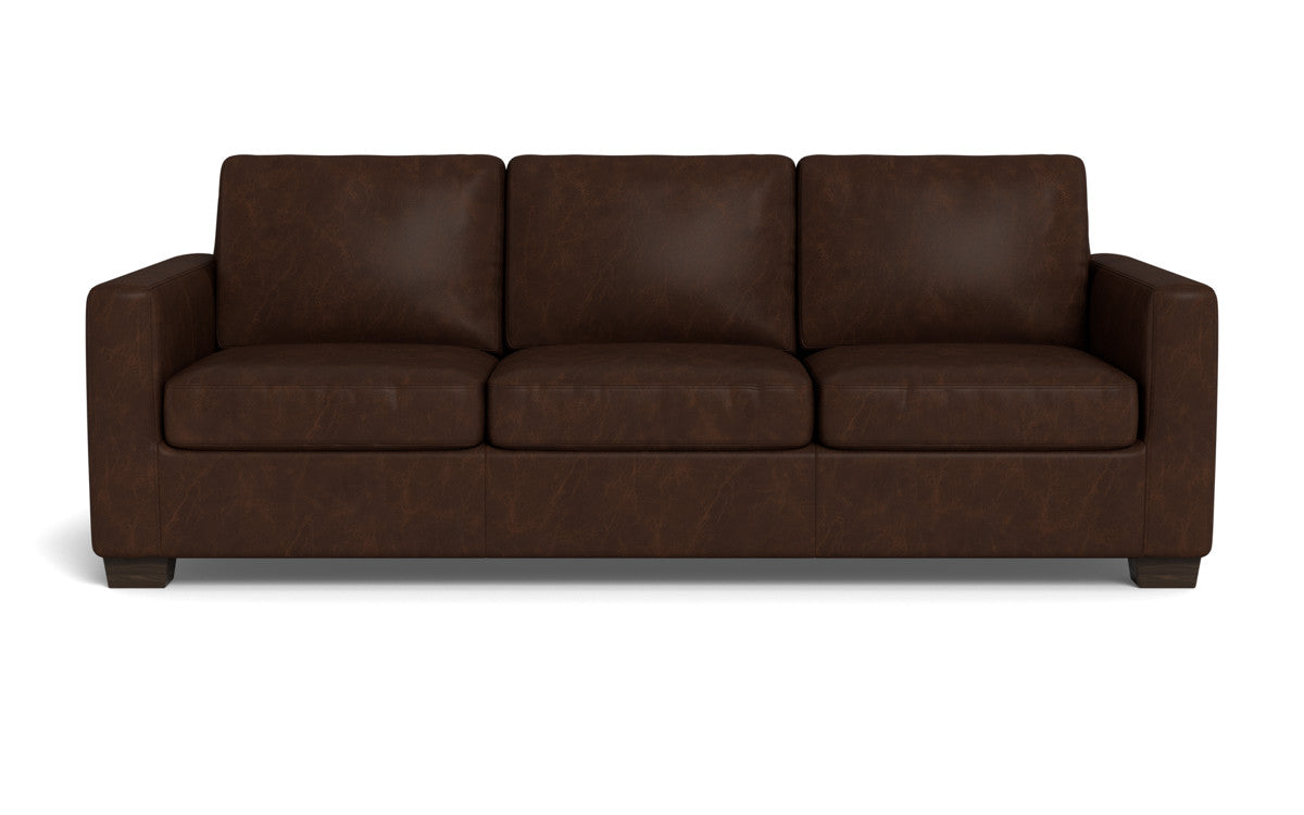 Track 87 Genuine Leather Queen Sleeper Sofa Bed - Convertible Comfort for Living Rooms, Guest Rooms & Small Spaces