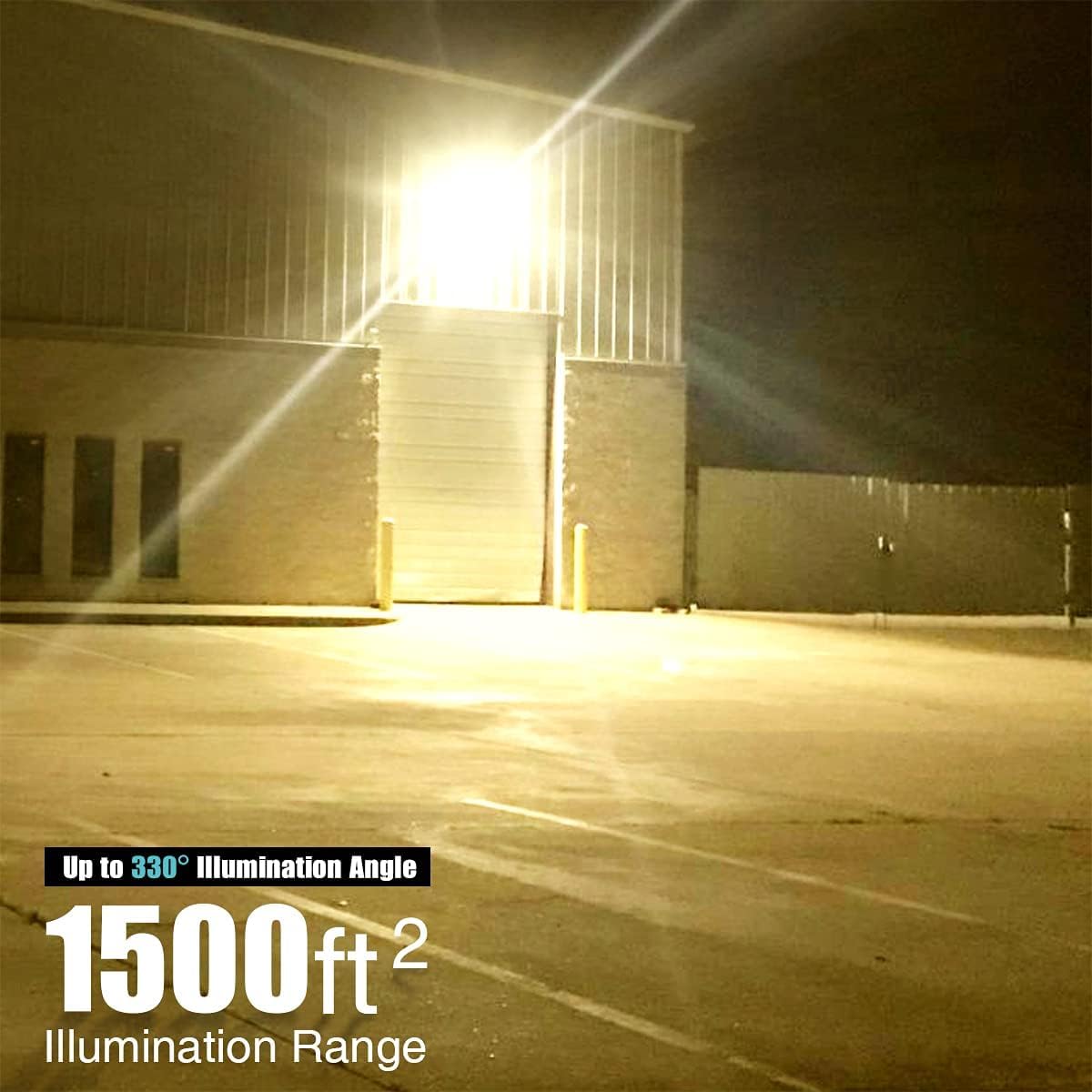 STASUN 150W LED Flood Light Outdoor, 13500 Lumens Waterproof Security Light with 330° Adjustable Angle, 3000K Warm White, 3 Adjustable Heads, IP66 Rated for Yard, Parking Lot, Warehouse & Backyard Lighting