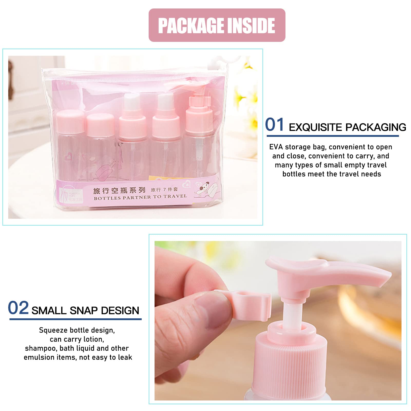 ORIJOYNA 5-Pack Leak Proof Travel Bottles Set - Clear TSA Approved Toiletry Containers for Shampoo, Lotion, Face Cream & Soap (Blue) | Perfect for Air Travel, Camping & Gym Essentials
