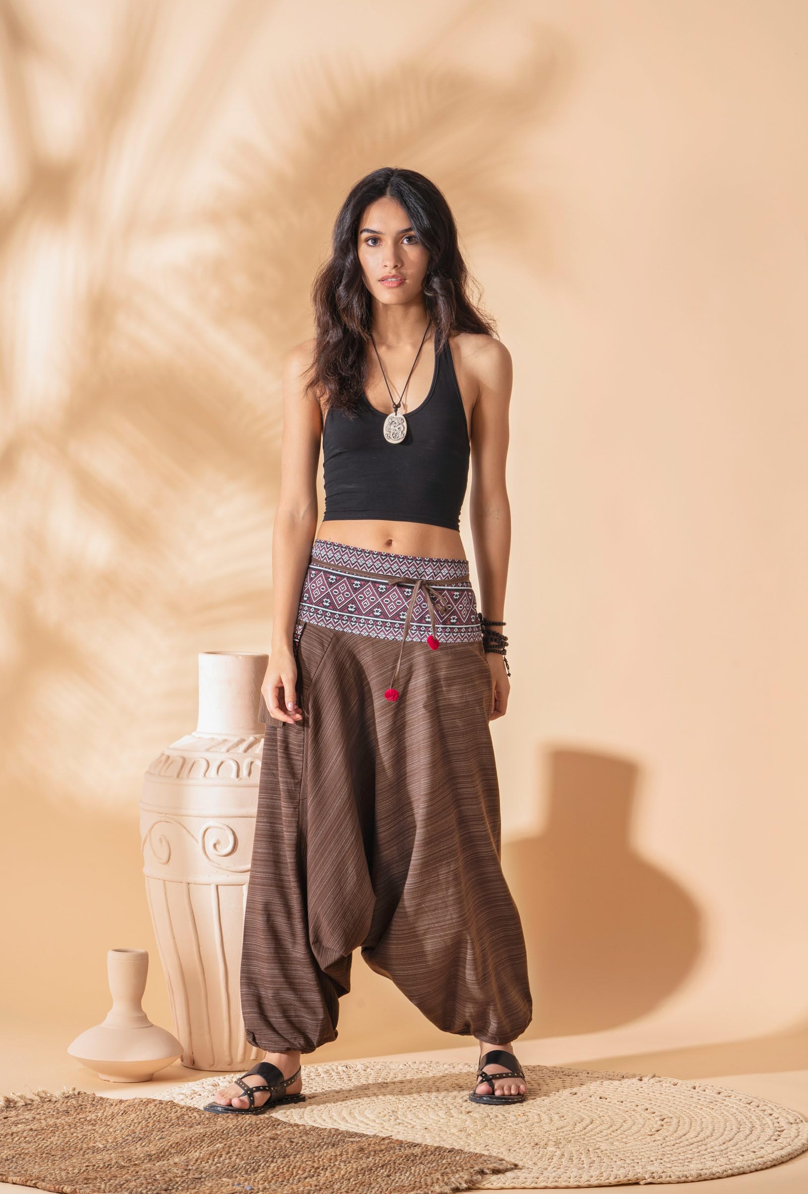 Women's Rave Palazzo Pants - Comfy Dance Yoga Lounge Pants with Boho Style for Festival, Yoga, Meditation & Home Wear
