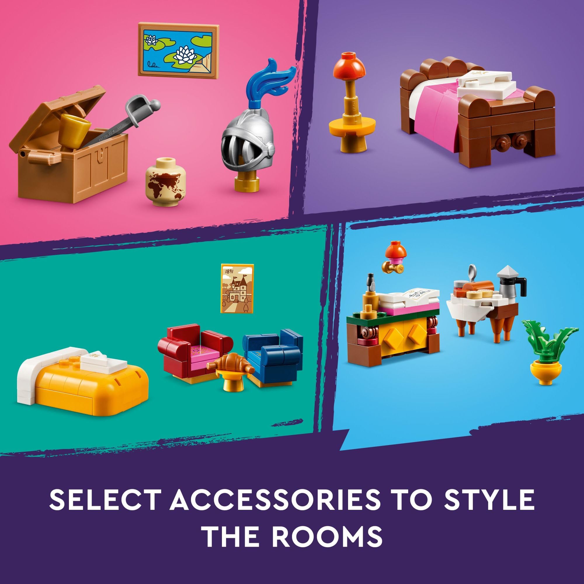 LEGO Friends Castle Bed and Breakfast Hotel Playset with 4 Mini Dolls & Dog Figure - Creative Building Toy for Kids Ages 12+ (Set 42638) | Perfect Gift for Girls, Boys & Teens | Fun Role-Playing for Birthday Parties & Family Game Nights