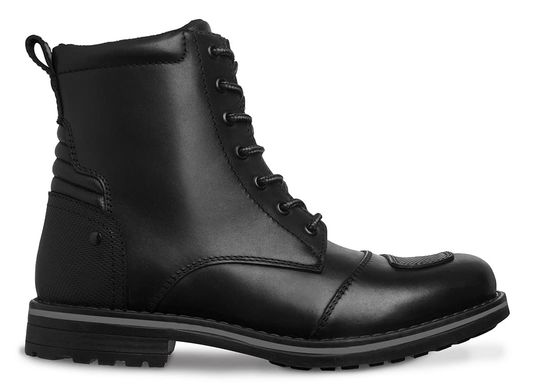 WORKLAND 89729 Men's Motorcycle Boots - Leather Biker Boots with Zipper Closure & Ankle Support for Touring - Durable Riding Shoes for Men - Perfect for Long-Distance Motorcycle Trips & Urban Commuting