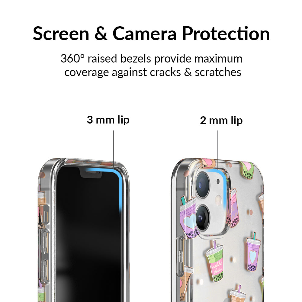 Premium Matcha Green Clear iPhone Case - Slim Protective Cover for iPhone 12/13/14/15 Pro Max - Eco-Friendly Scratch Resistant Phone Case for Daily Use, Work & Travel