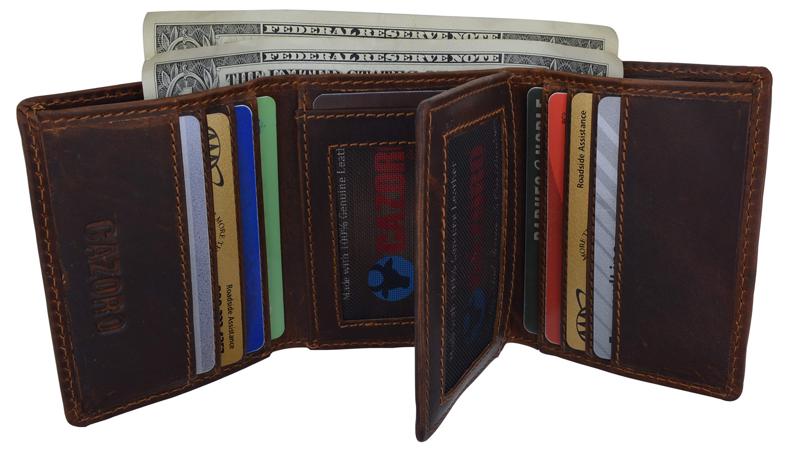 Vintage Leather RFID Blocking Wallet for Men - Classic Trifold Credit Card & ID Holder - Perfect for Travel, Business & Everyday Use
