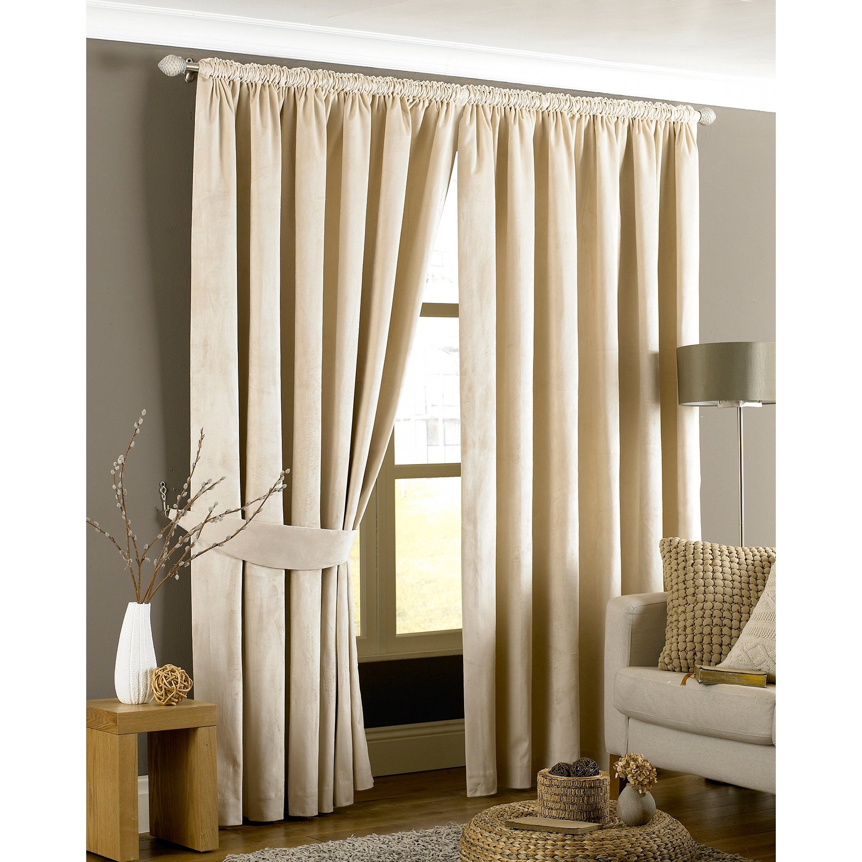 Premium Imperial Pencil Pleat Curtains 90x72 Inches - Classic Red Window Drapes for Living Room, Bedroom & Home Decor
