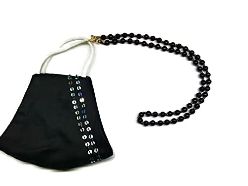 Black Lightweight Mask Lanyard with Adjustable Strap - Comfortable Neck Cord for Face Masks & Glasses - Perfect for Travel, Work, and Outdoor Activities by Ragini Creations