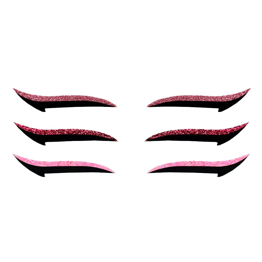 Comet Busters Glitter Eyeliner Stickers - Light Pink, Dark Pink & Neon Pink (EYE054) | Waterproof Eye Makeup for Parties, Halloween & Cosplay