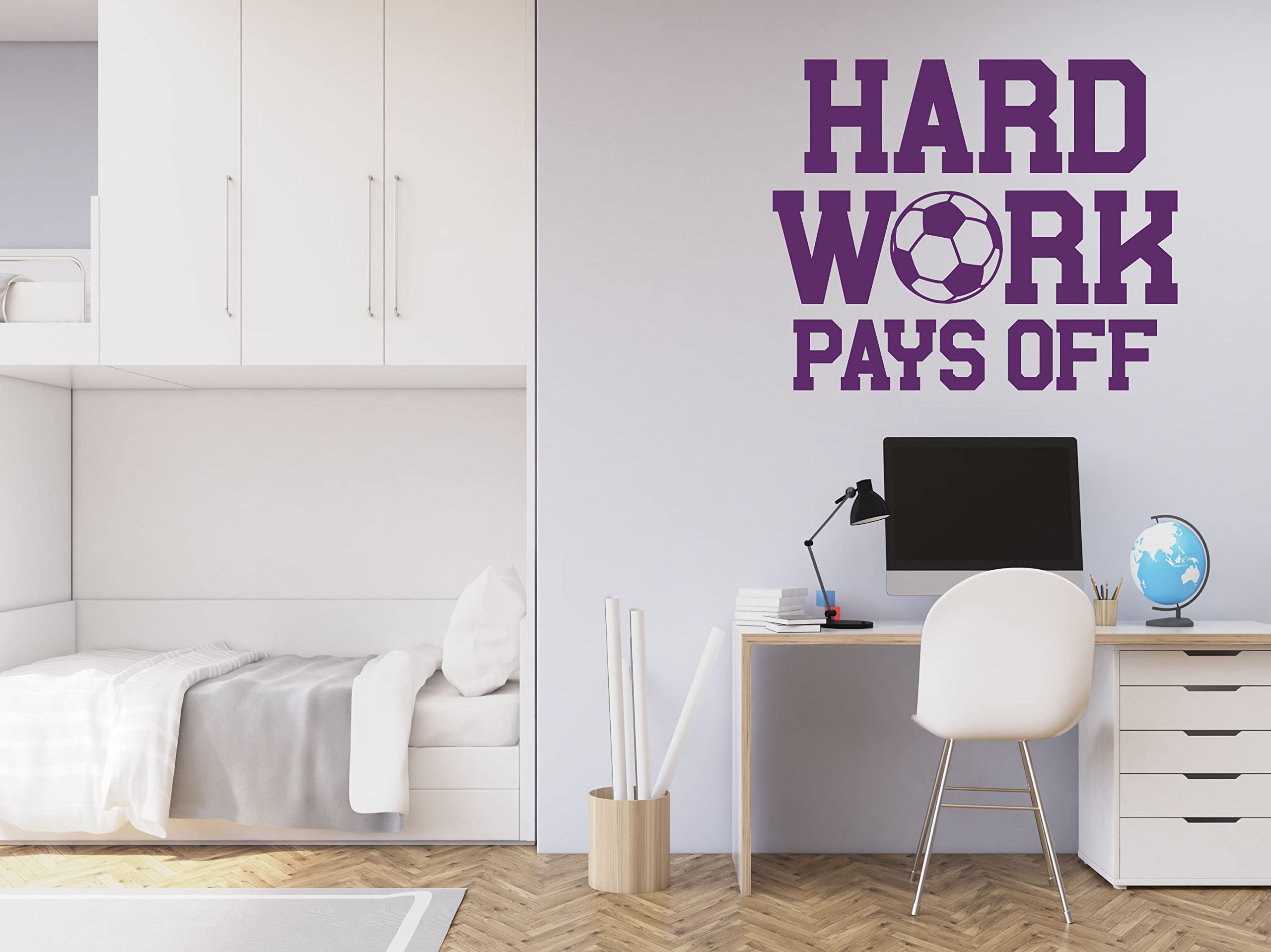 Custom Soccer Vinyl Wall Decal - Personalized Home & Gym Decor with Inspirational Sports Quote - 