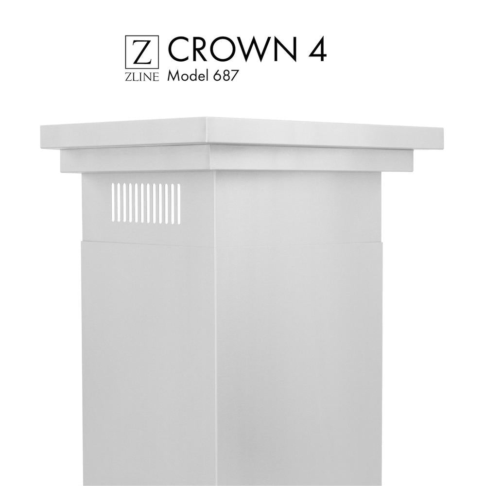 ZLINE CM4 687 4-Inch Crown Molding for Wall Range Hood - Premium Kitchen Ventilation Trim - Perfect for Modern & Traditional Home Decor