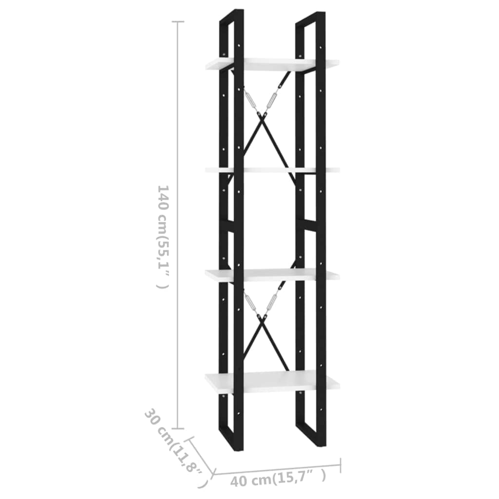 4-Tier Floor Standing Bookcase - 15.7