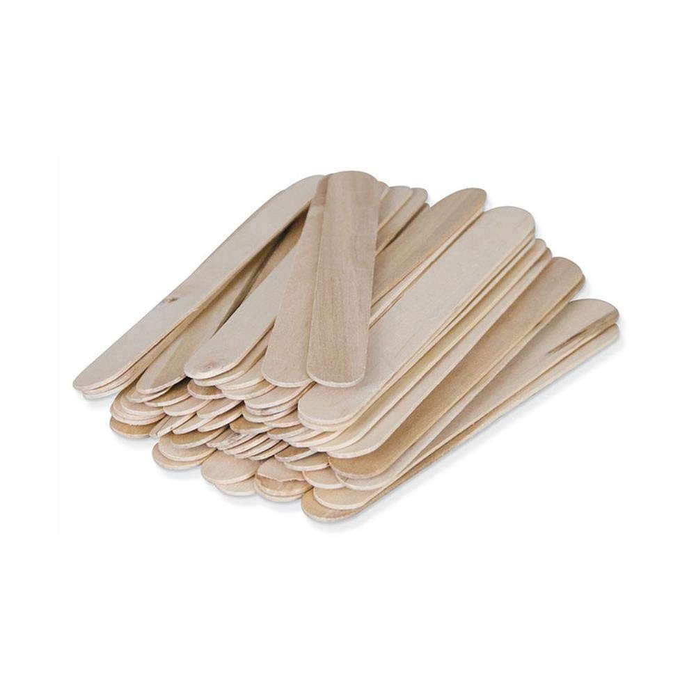 ESTAVITO 100-Pack Professional Wooden Wax Knives & Spatulas - Disposable Wax Applicators for Hair Removal, Candles, and DIY Crafts - Perfect for Salons, Spas, and Home Use