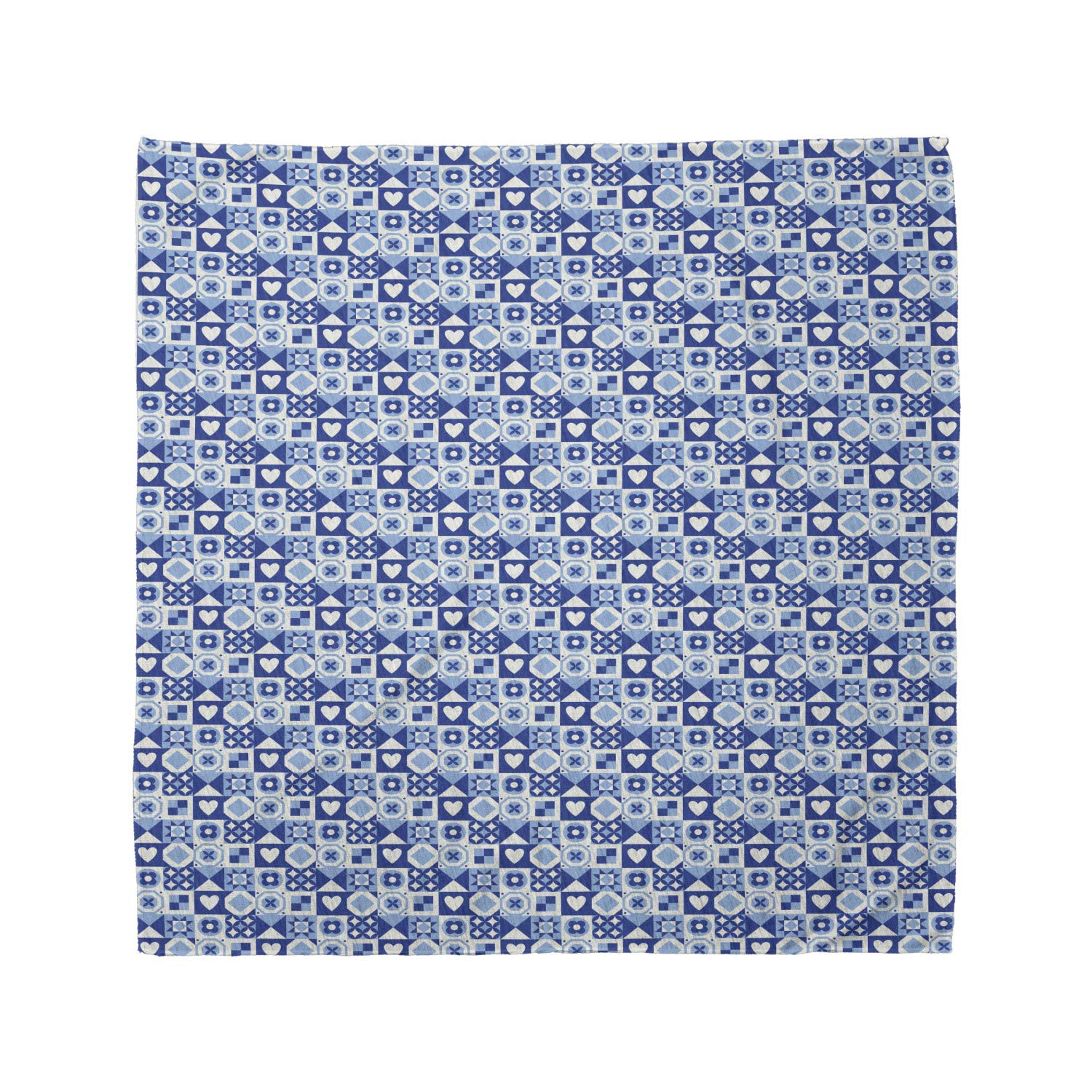 Ambesonne Navy Blue Bandana - Abstract Grid Squares Design - Unisex Head & Neck Scarf for Men & Women - Perfect for Outdoor Activities, Sports & Fashion Accessories