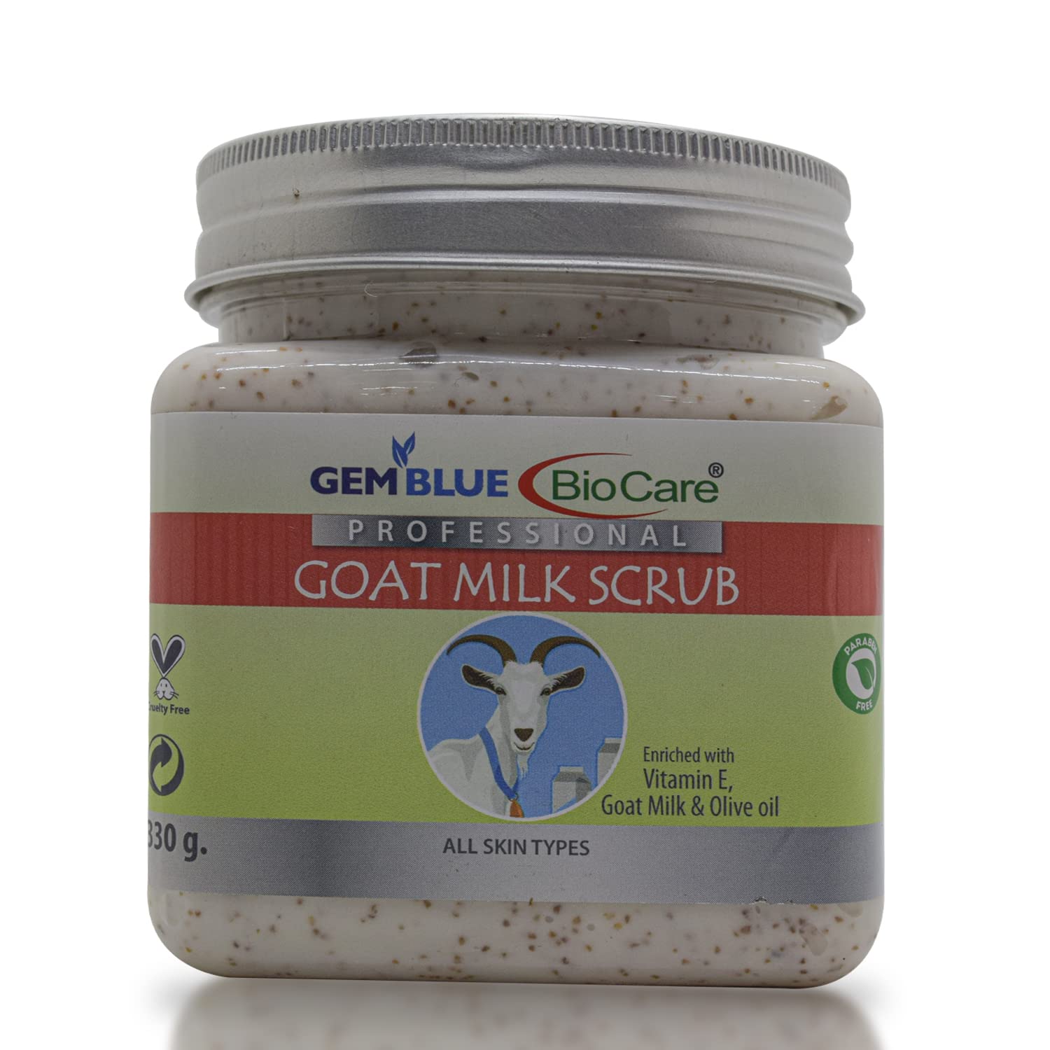 Biocare Professional Goat Milk Scrub 330ml - Natural Exfoliating Face & Body Scrub for Smooth Skin - Perfect for Dry Skin Care & Spa Treatments at Home