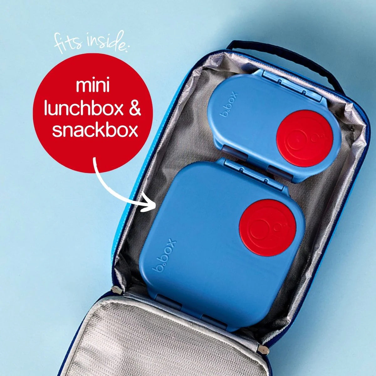 b.box Flexi Insulated Lunch Bag for Kids & Adults - Leakproof, BPA-Free, Eco-Friendly Reusable Lunch Box - Perfect for School, Work, Picnics & Travel - Deep Blue