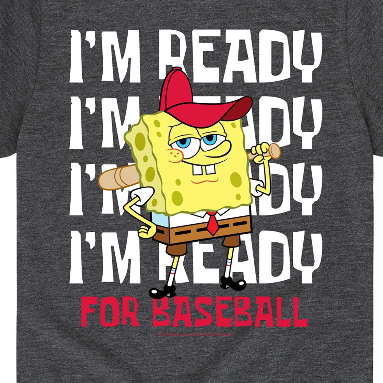 Spongebob Squarepants Baseball Graphic T-Shirt for Toddlers & Kids - HYBRID APPAREL Short Sleeve Cotton Tee - Perfect for Playdates, Sports & Casual Wear