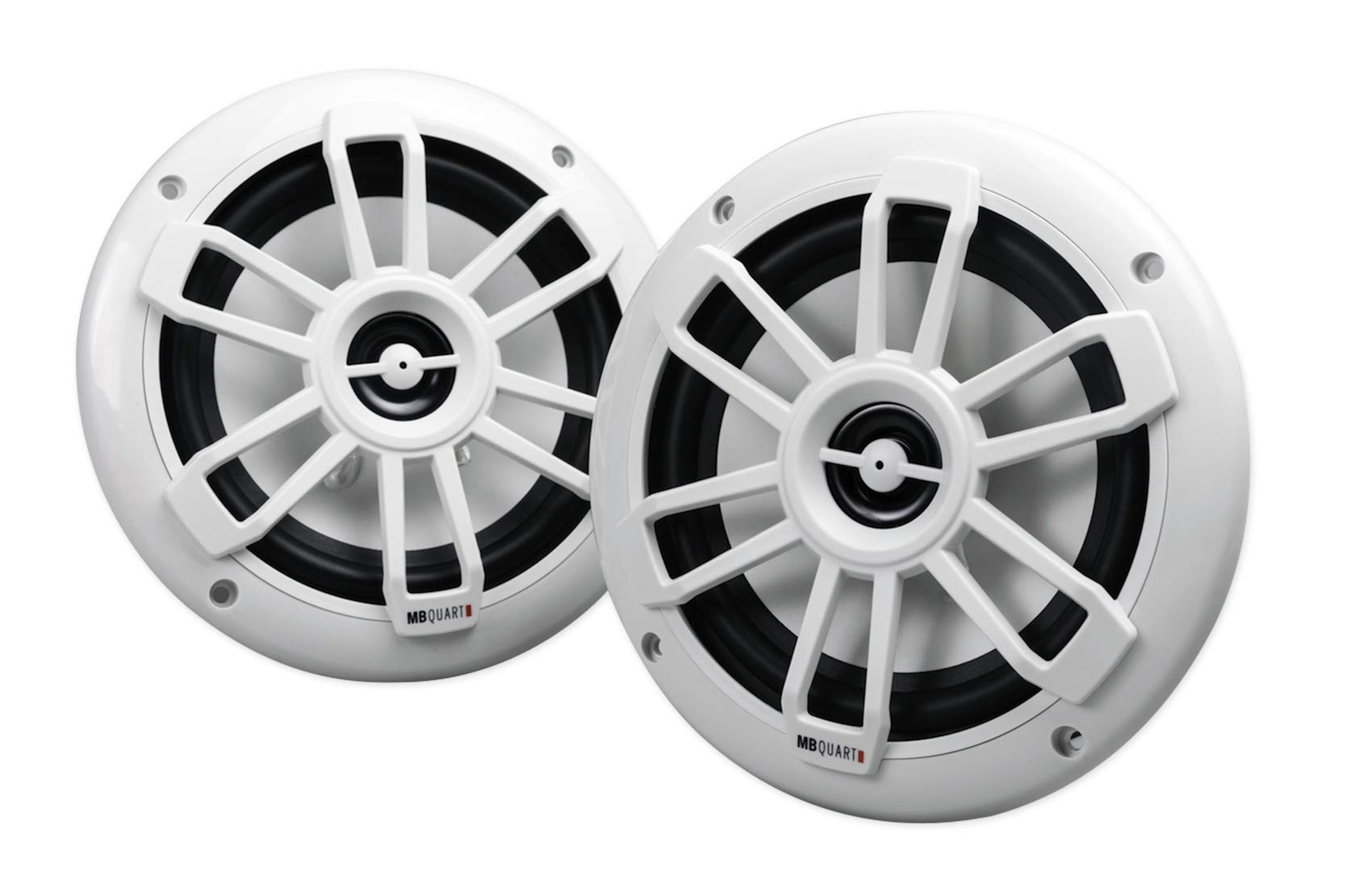 MB Quart NF1-116 6.5 Inch 80 Watt White Marine Wakeboard Tower Speakers - Premium Waterproof Boat Audio System for Wakeboarding, Yachting & Outdoor Water Sports