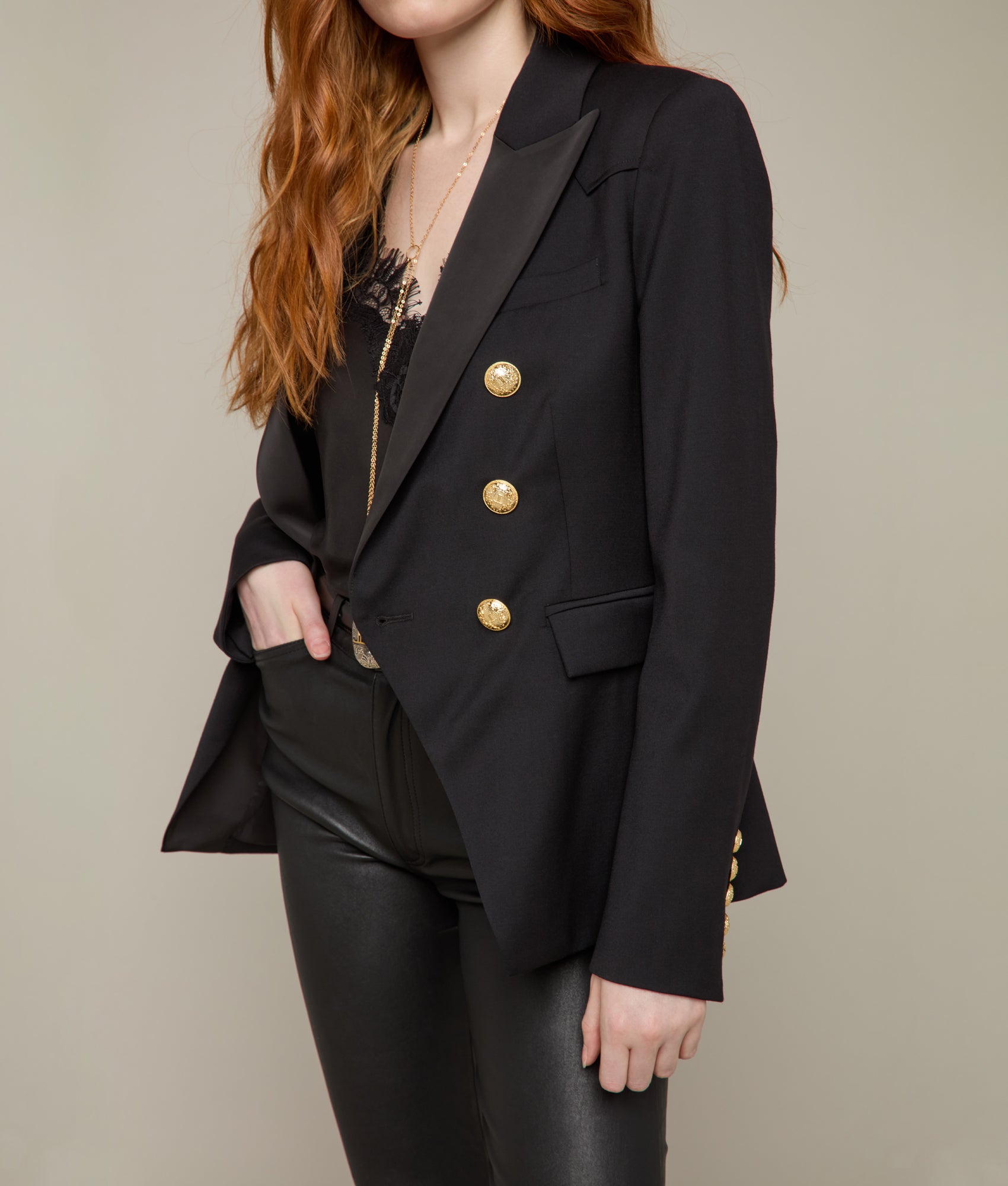 Stylish Jackie Western Yoke Blazer for Women - Classic Black Jacket for Office, Business & Formal Occasions | Perfect Workwear & Professional Attire