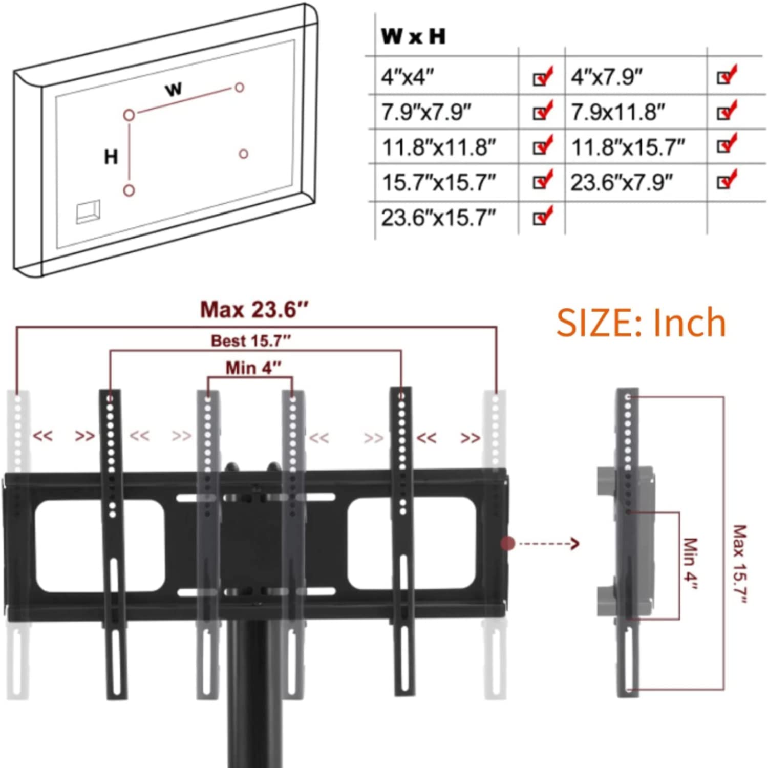 Swivel Corner Floor TV Stand with Mount for 32-65 Inch Flat & Curved Screens - Adjustable 3-Tier Tempered Glass TV Stand with Cable Management, Max VESA 600x400mm - Perfect for Living Room, Bedroom & Home Theater Setup
