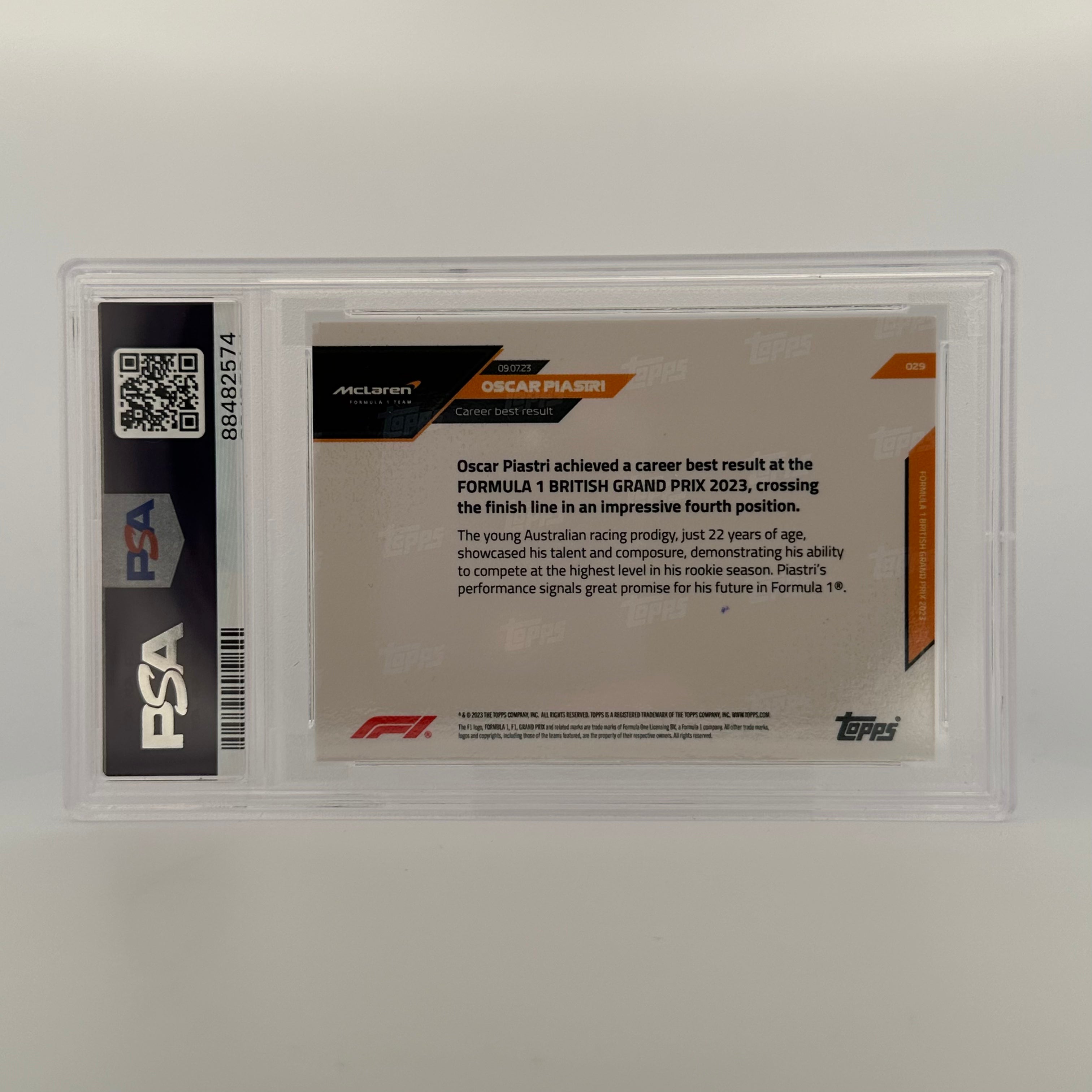 2023 Topps Now Oscar Piastri #29 Black PSA 9 Rookie Card - Perfect for Sports Collectors, Racing Fans & Investment Memorabilia