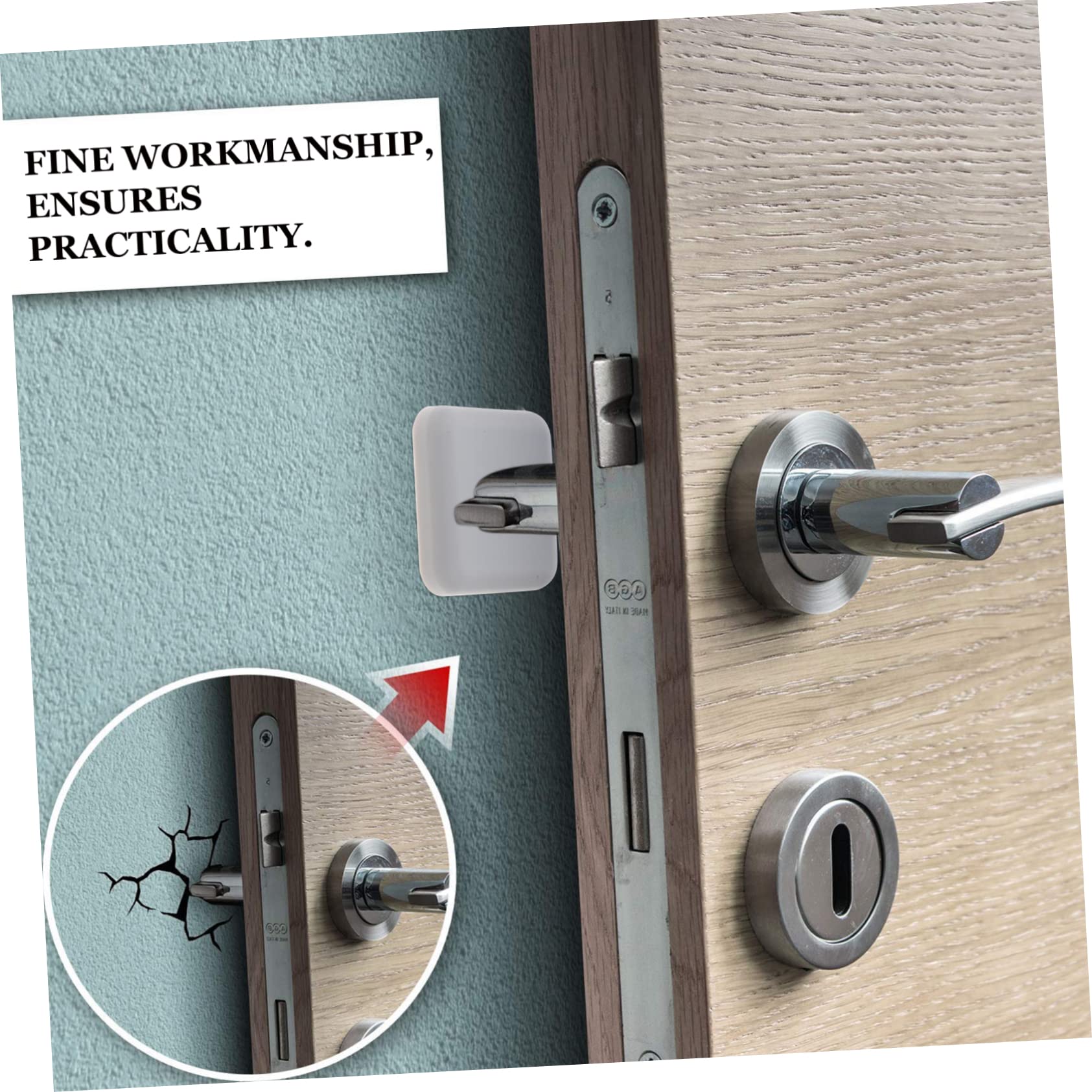 10PCS Silicone Door Knob Guard - Self Adhesive Wall Protector for Home & Office (Grey) - Prevent Wall Damage