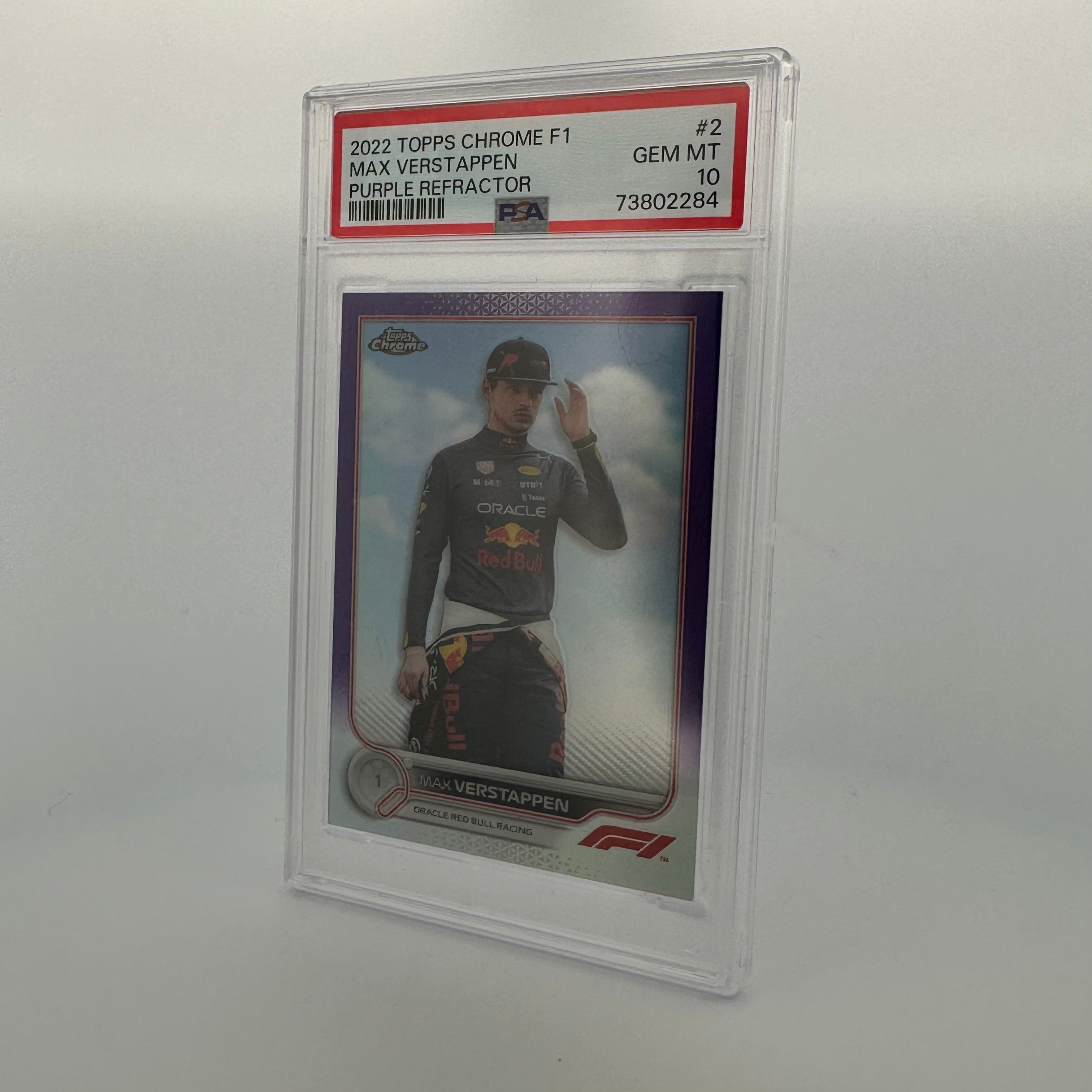 PSA 10 Graded 282/399 Max Verstappen #2 Purple Refractor Trading Card - Perfect for Collectors, Sports Memorabilia Enthusiasts, and Formula 1 Fans