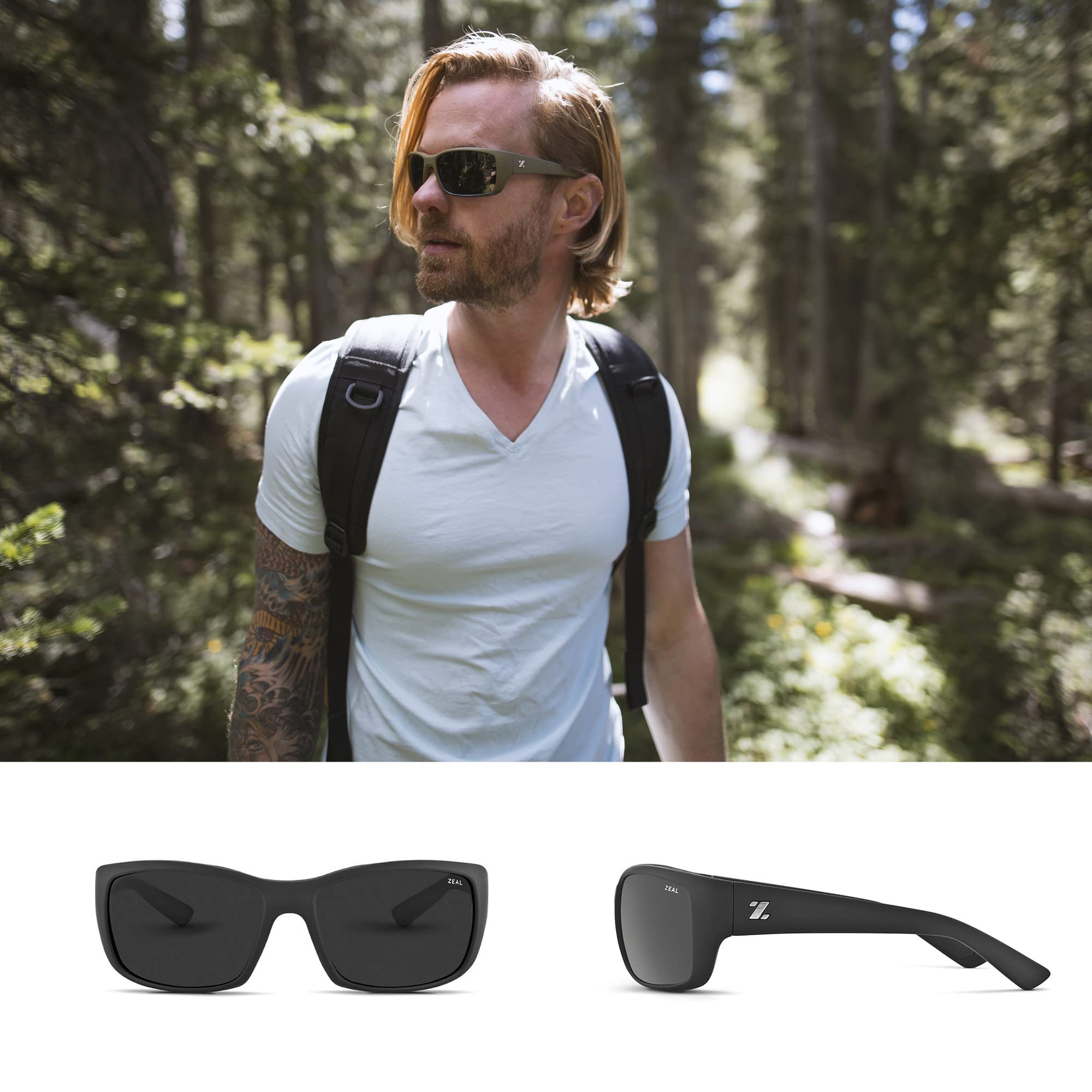 Zeal Optics Tracker Polarized Sunglasses for Men & Women - Eco-Friendly Plant-Based Lenses - Perfect for Running, Cycling & Outdoor Adventures