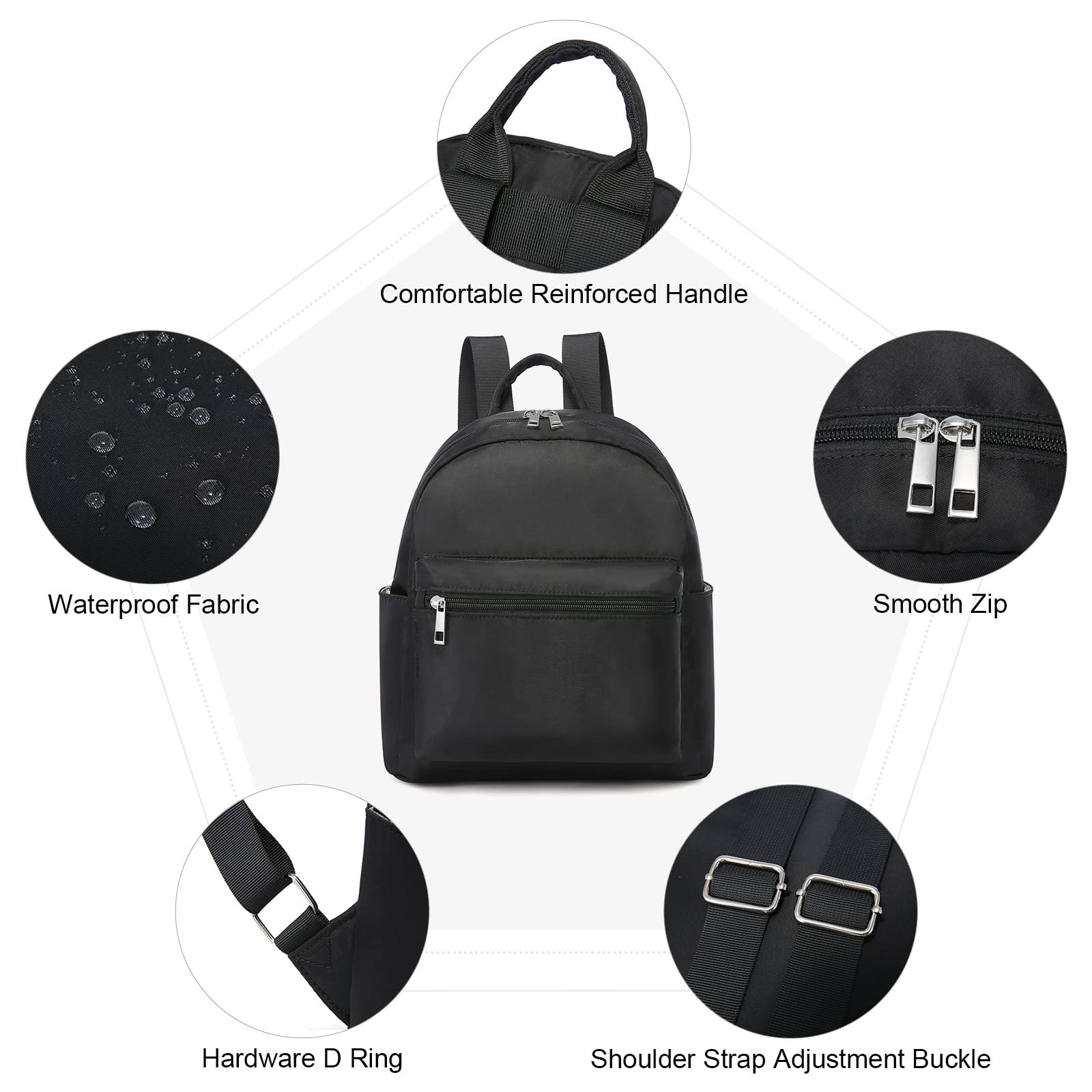 LOVEVOOK Mini Backpack for Women - Lightweight Waterproof Small Backpack Purse for Daily Use, Travel, Work & School | Compact Durable Women's Shoulder Bag