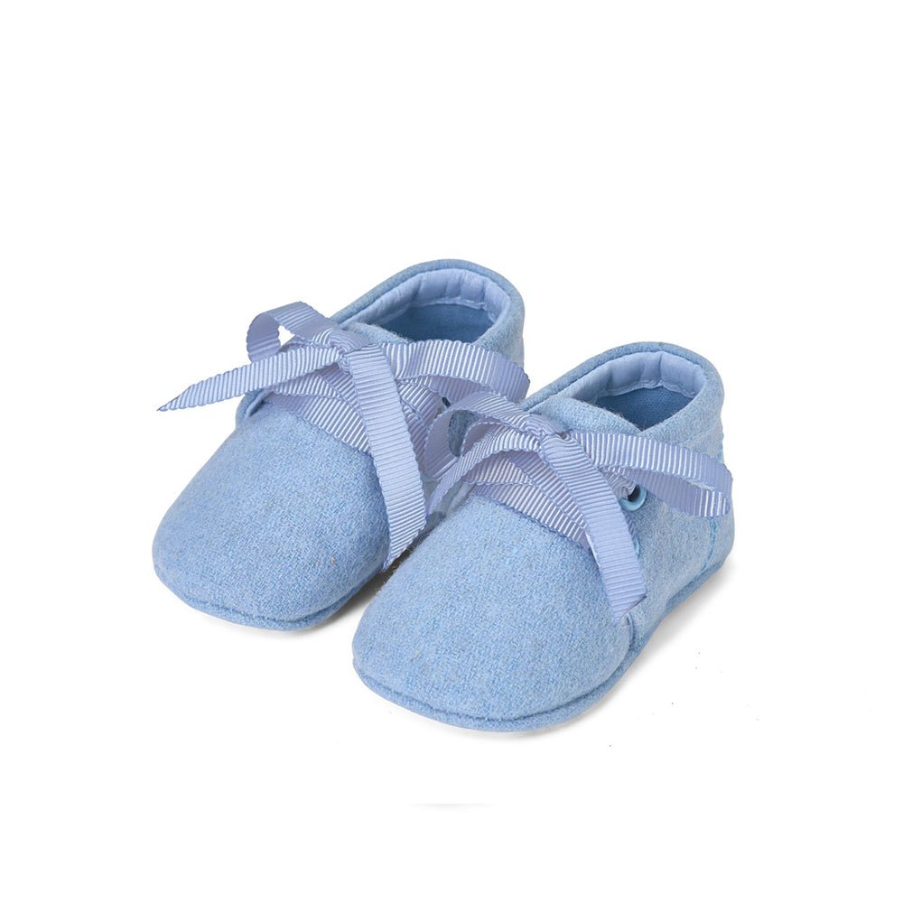 MiniMe Wool Blue - Soft & Cozy Baby Wool Booties for Newborns & Toddlers - Perfect for Indoor & Outdoor Wear, Winter & Fall Season