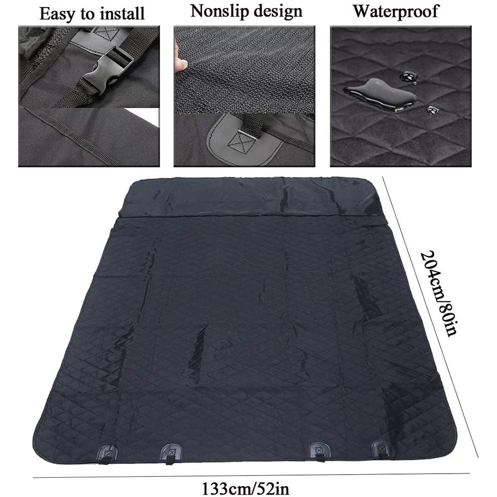 Waterproof Non-Slip SUV Cargo Liner for Dogs - Durable Pet Seat Cover with Bumper Flap Protector, Washable Back Seat & Boot Cover Mats for Cars, SUVs, Vans & Trucks (Black) - Perfect for Travel, Camping & Pet Protection