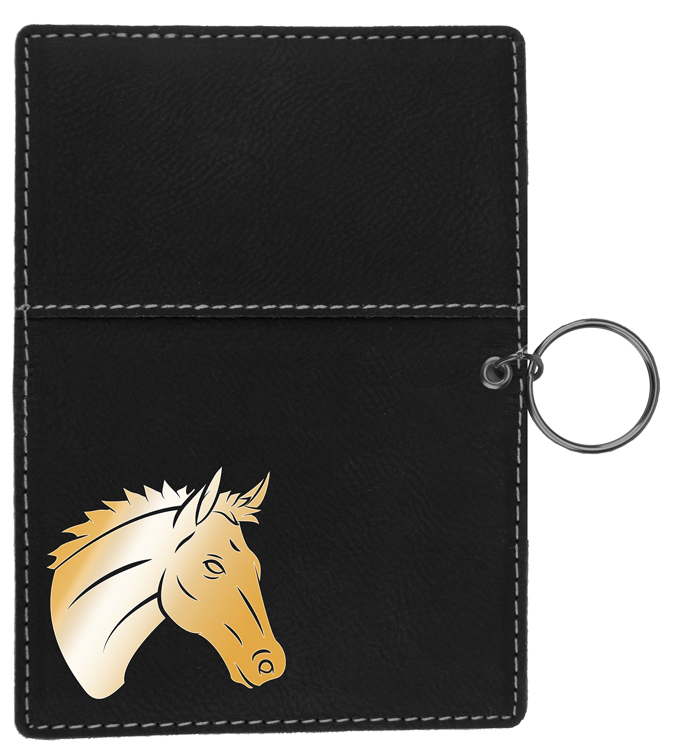 Majestic Horse Laser Engraved Leatherette Keychain Wallet - Stylish Equestrian Gift for Men & Women - Perfect for Key Organization, Travel Accessories & Horse Lover Gifts