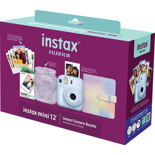 Fujifilm Instax Mini 12 Instant Camera - Pastel Blue Edition with Film Bundle | Perfect for Travel, Parties, and Holiday Gift Giving