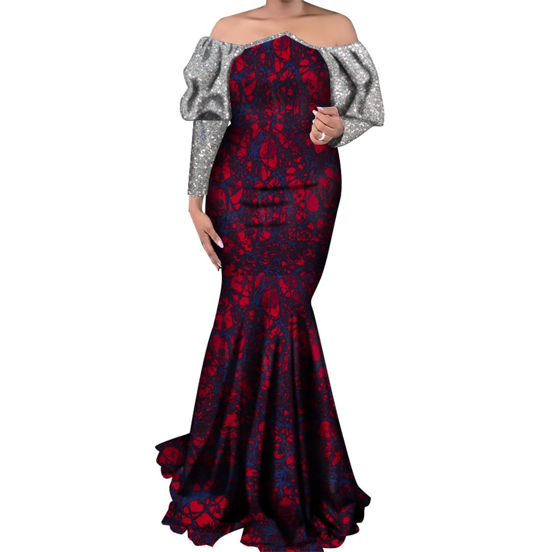 Elegant African Dashiki Party Dresses for Women - Plus Size Traditional Clothing 24fs1403 L - Perfect for Weddings, Cultural Events & Special Occasions