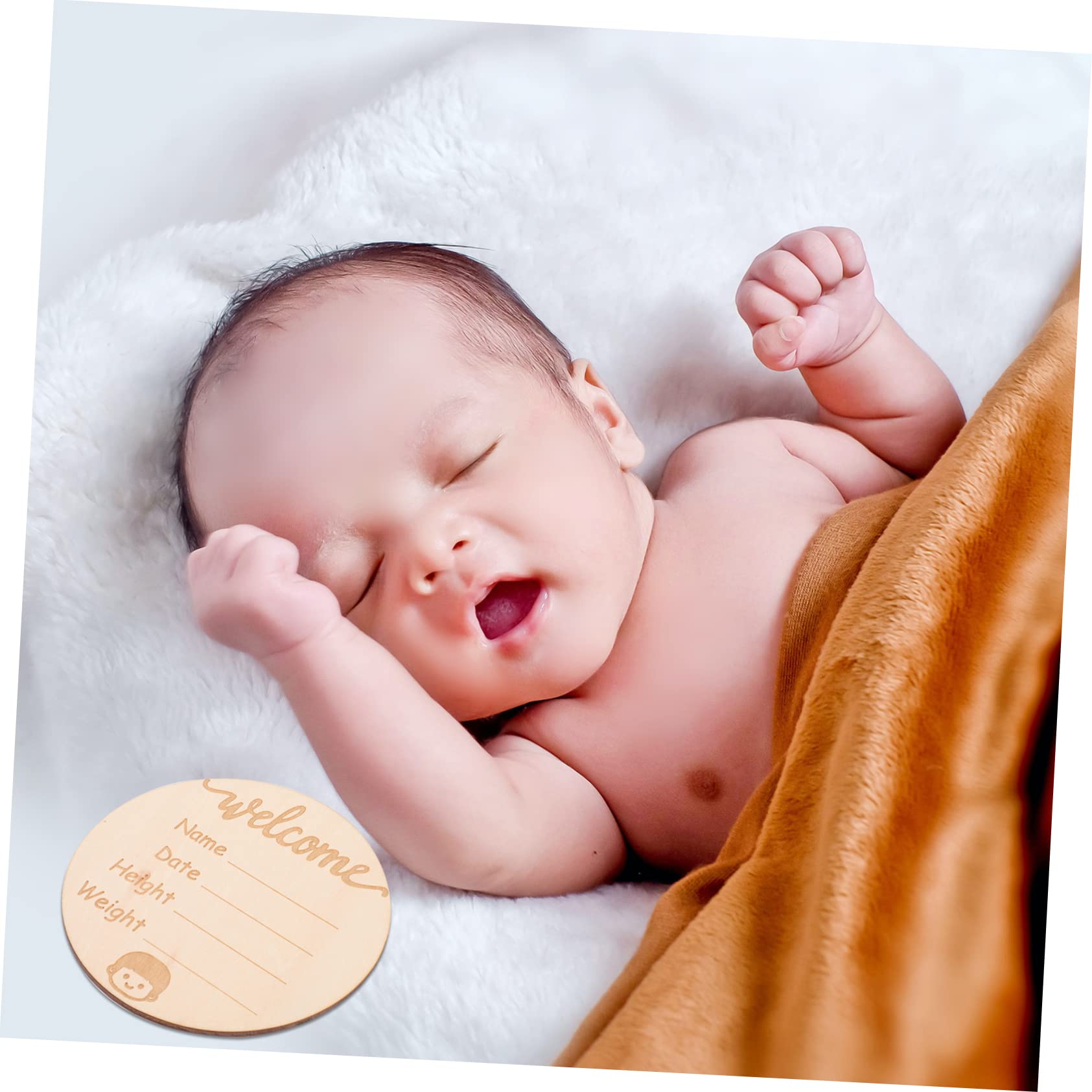 iFundom 20-Piece Wooden Name Sign Cards - Baby Birth Announcement & Milestone Discs for Showers, Gender Reveals, and Nursery Decor - Perfect for Newborn Photography and First Birthday Celebrations