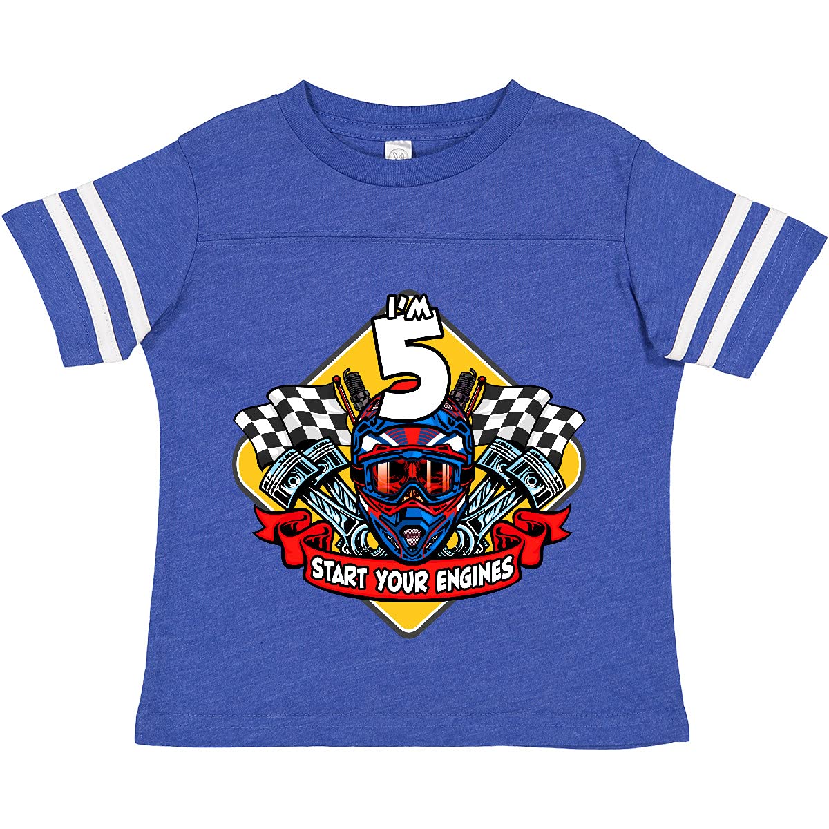 Inktastic Race Car 5th Birthday Toddler T-Shirt - Fun Kids' Apparel for Birthday Parties, Races & Everyday Play
