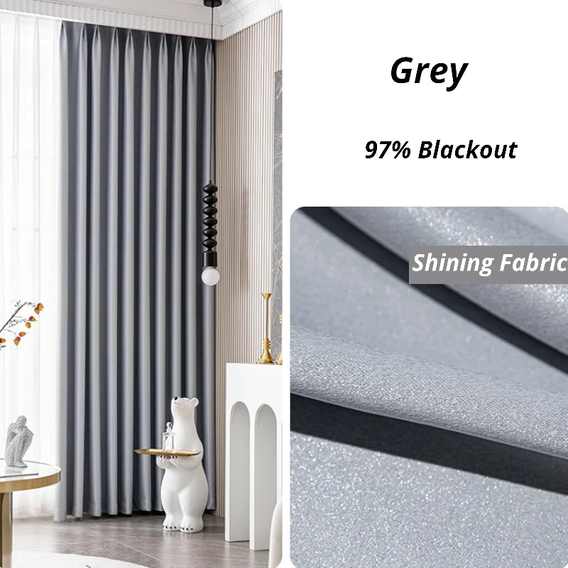 Custom Blackout Curtains for Bedroom - Bella Glossy Polyester Window Drapes - Thermal Insulated & Noise Reducing Curtain Panels for Living Room, Nursery & Home Theater