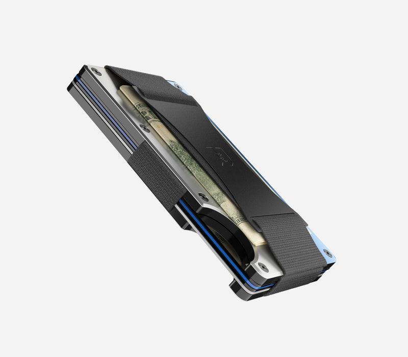 Burnt Titanium Minimalist Wallet with Cash Strap - Slim RFID Blocking Front Pocket Wallet for Men - Perfect for Travel, Business & Everyday Carry