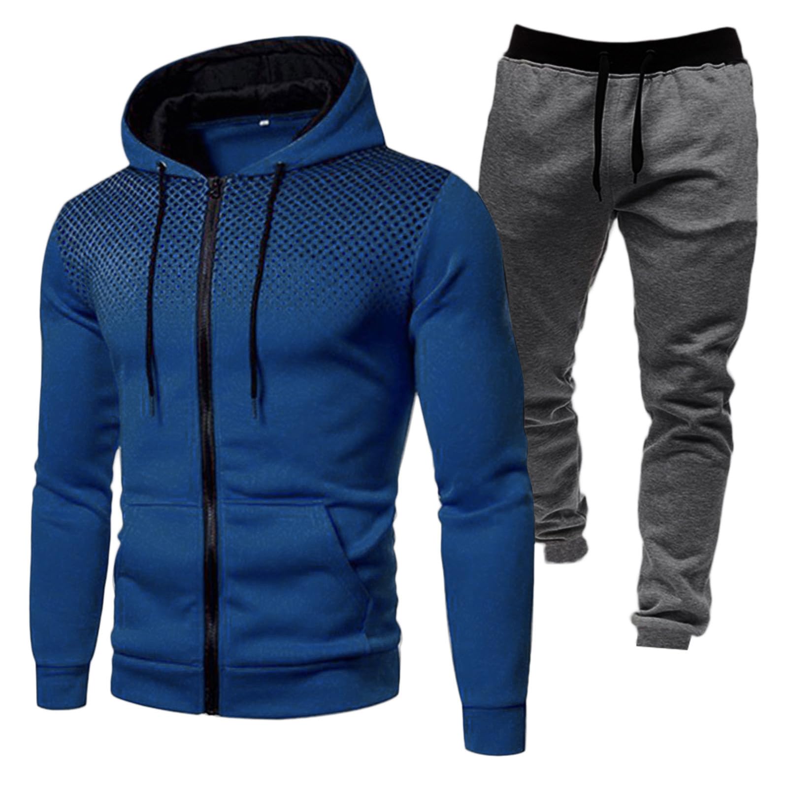 JUNGE Men's 2 Piece Tracksuit Set - Zip Up Hoodie & Sweatpants for Jogging, Gym, and Casual Wear | Comfortable Athletic Outfit for Running, Workouts, and Lounge
