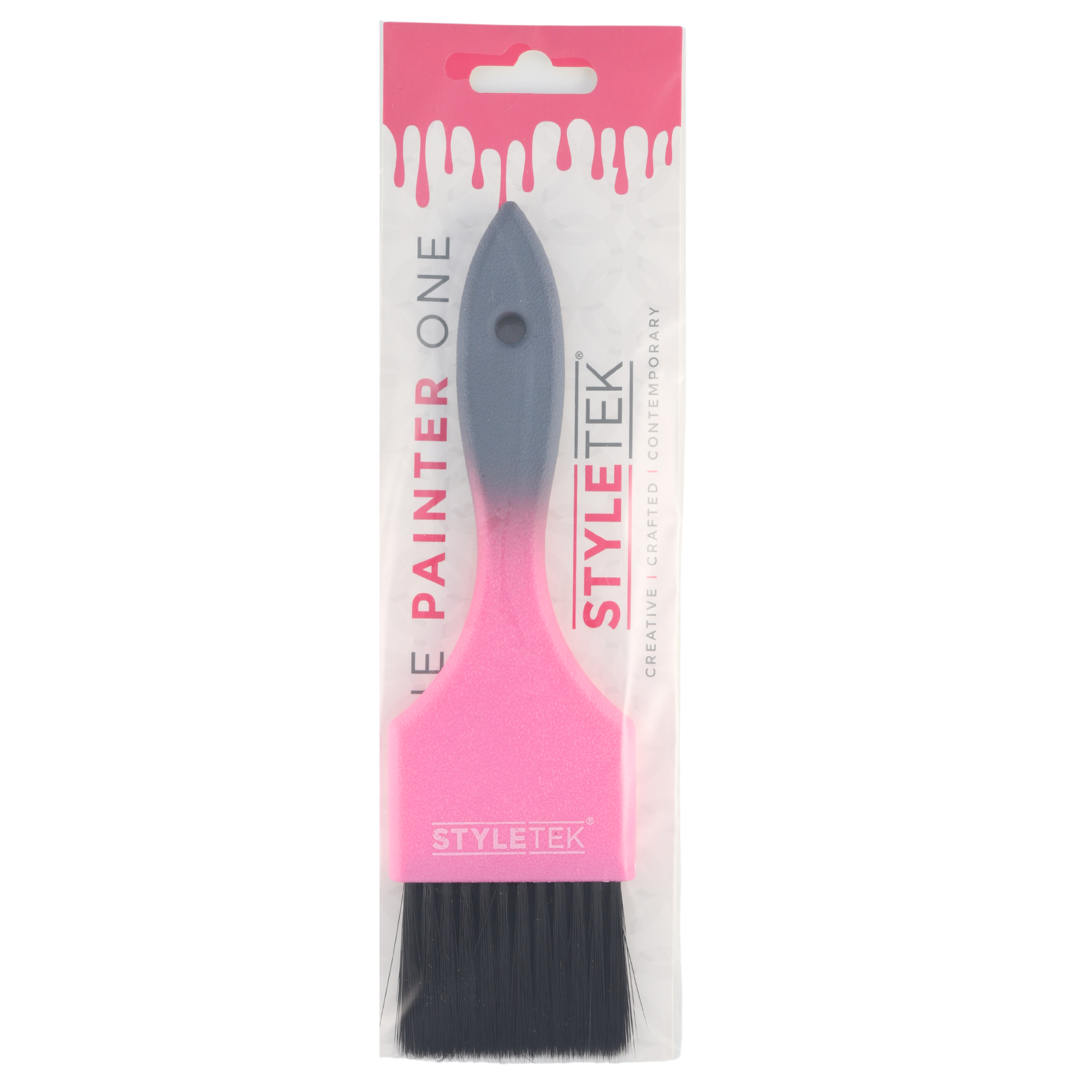 Styletek Professional Hair Coloring Brush for Ombre & Highlights - Pink & Gray - Perfect for Salon, DIY Hair Dyeing & Balayage at Home
