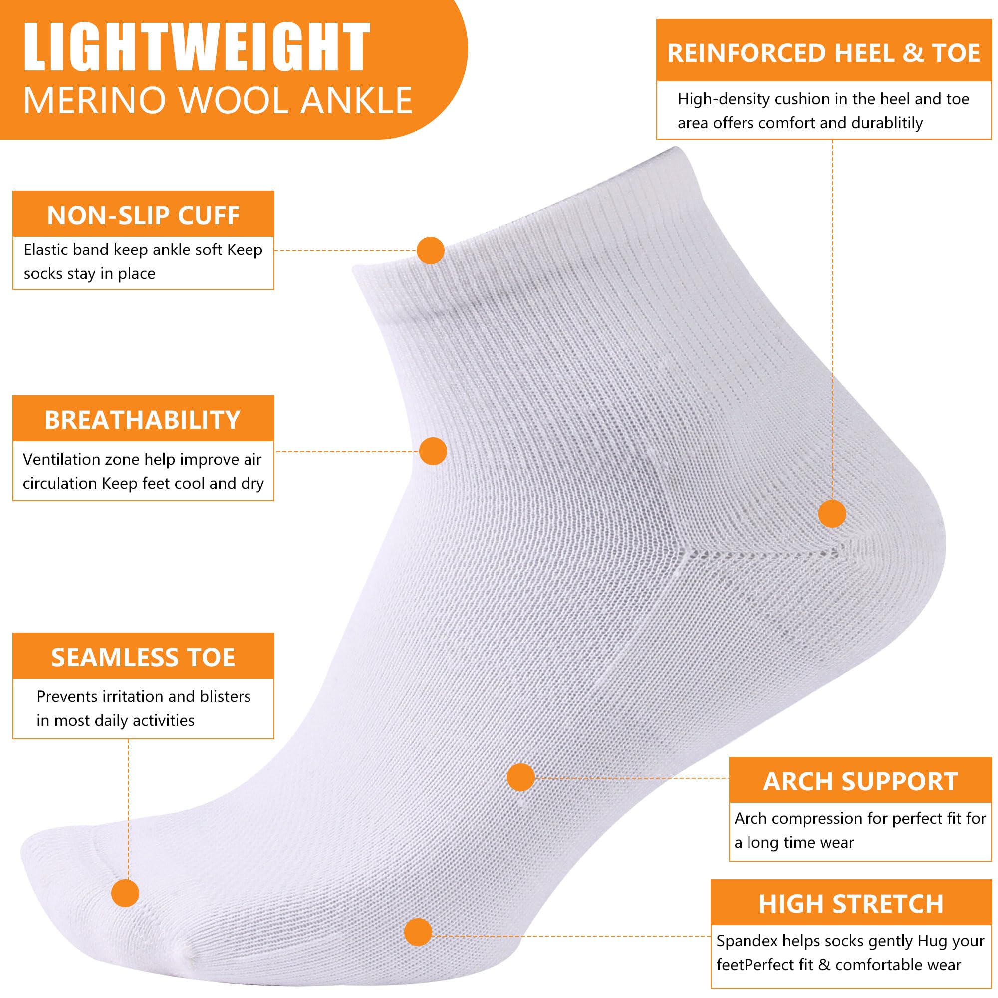 Premium 90% Merino Wool Socks for Men & Women - Ultra Soft Thin Ankle Socks for Running, Hiking, Cycling & Outdoor Sports (3-Pack) - Perfect for Cold Weather Workouts & All-Day Comfort