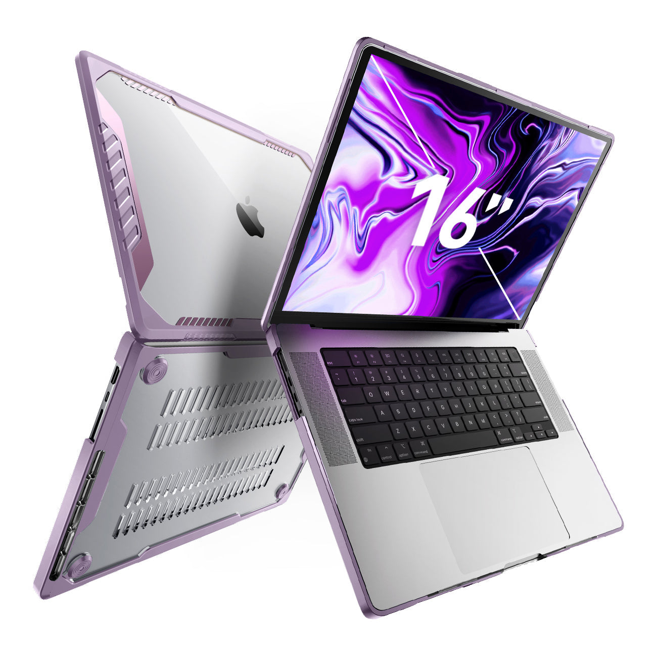 Apple MacBook Pro 16-inch M1/M2 Pro Case (2021-2023 Model) - SUPCHE Unicorn Beetle Pro Protective Cover - Shockproof & Scratch-Resistant - Purple | Perfect for Work, Travel & College Students