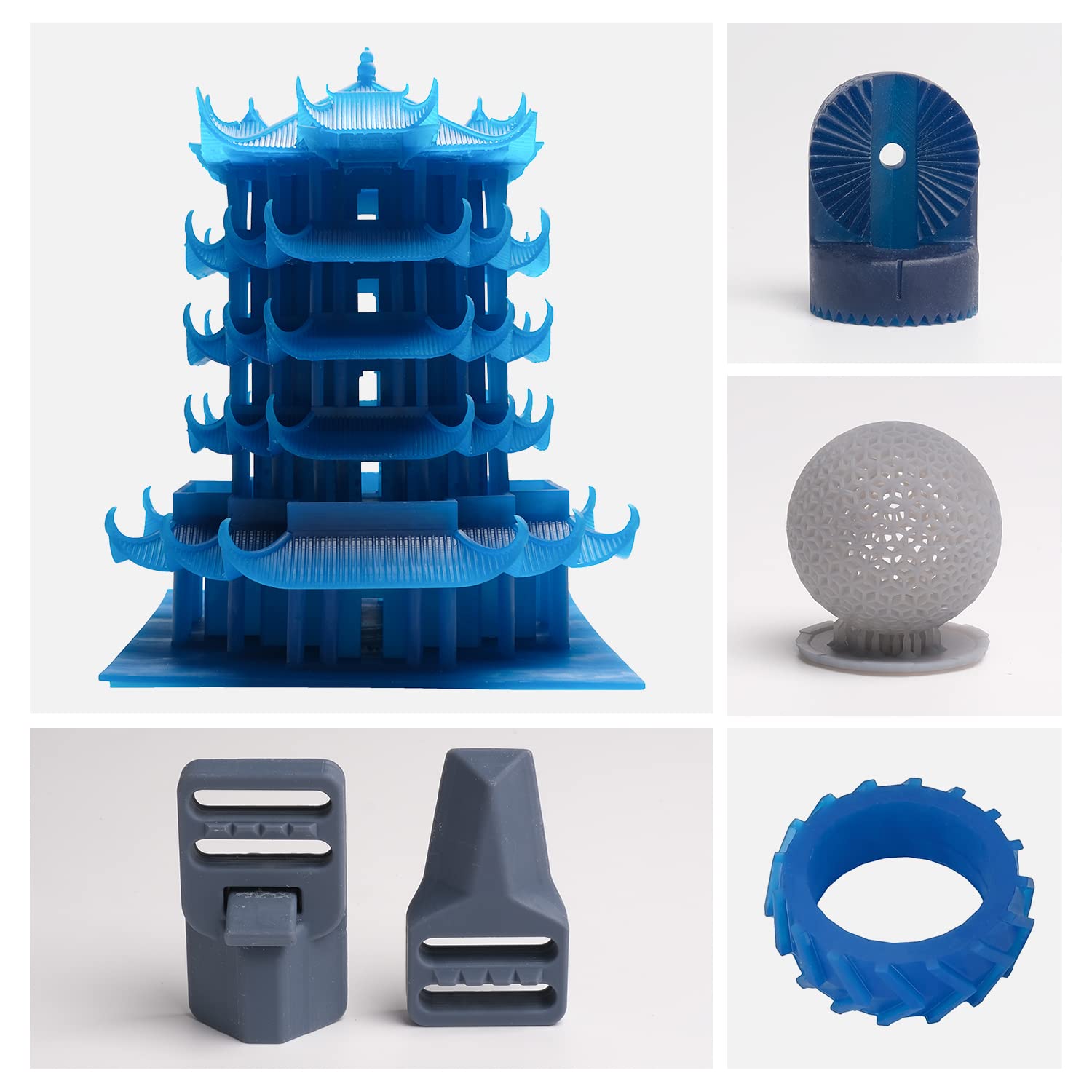 eSUN 405nm LCD 3D Printer Resin - ABS-Like Rapid UV Curing Resin, High Impact & Tough Photopolymer Resin for Photon UV/LCD 3D Printers (1000g White) - Ideal for Miniatures, Jewelry Prototyping & Engineering Models
