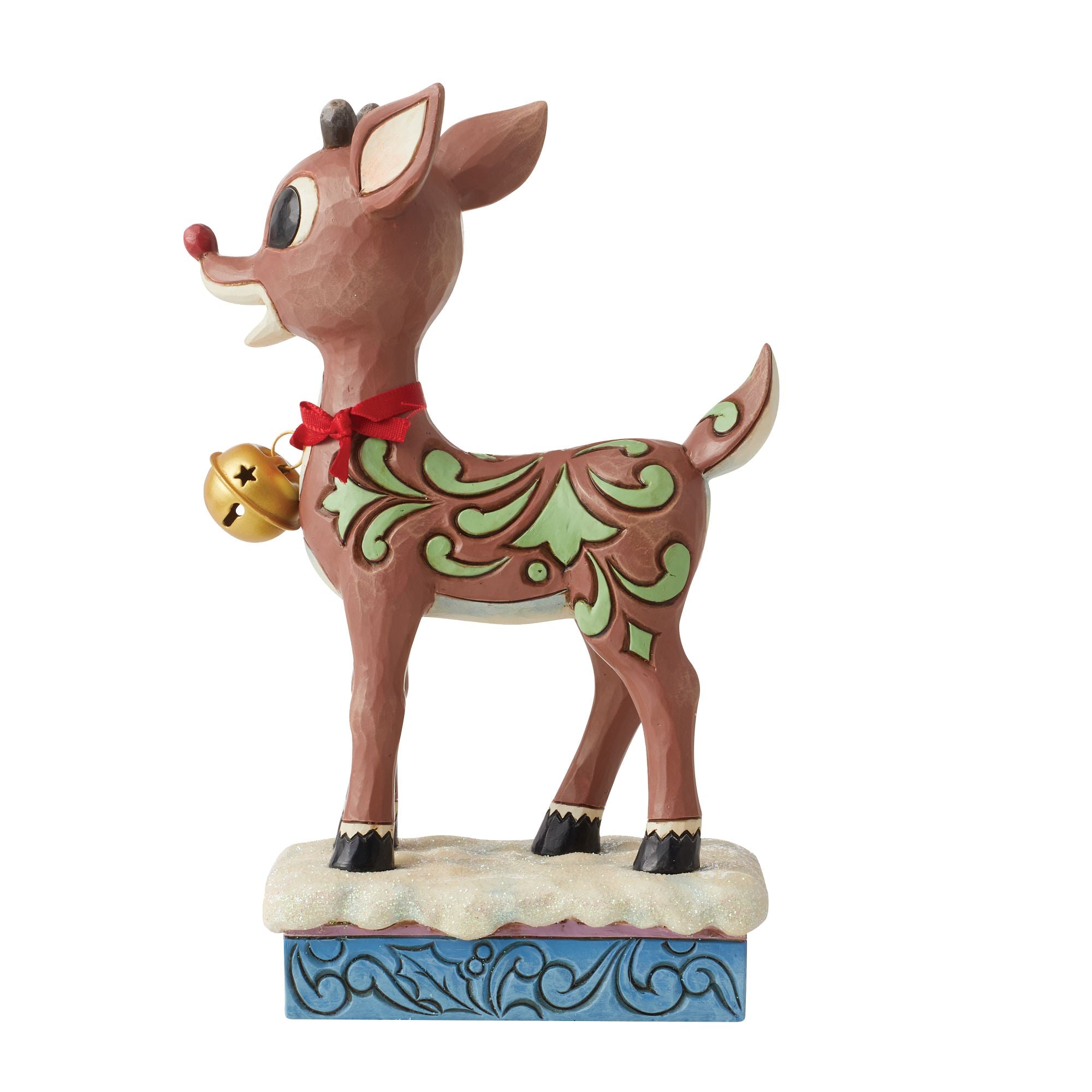 Rudolph the Red-Nosed Reindeer with Oversized Jingle Bells - Christmas Holiday Decor for Home, Party & Festive Decorations