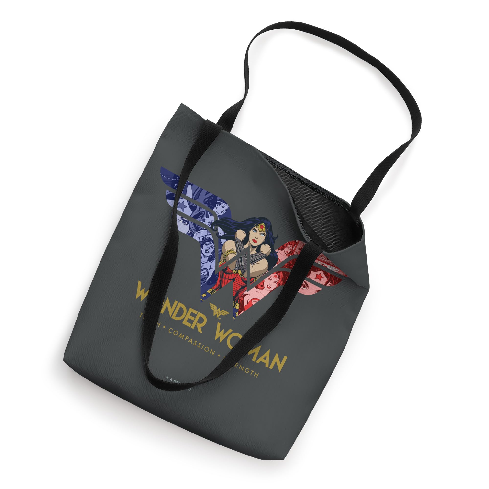 Wonder Woman 80th Anniversary Tote Bag - Durable Canvas Shopping Bag with All for Wonder Woman Design - Perfect for Comic Con, Grocery Shopping & Superhero Fans