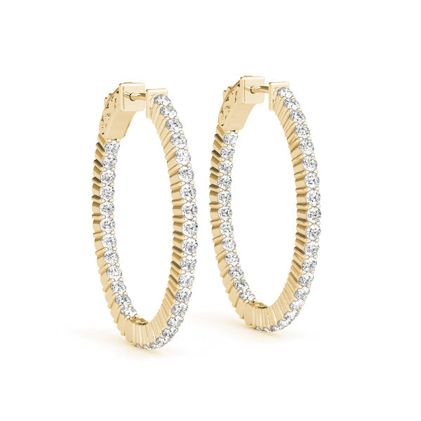 1 Inch 2 Prong Oval Hoop Earrings - Sterling Silver or Gold Plated (1/2 Pair) - Perfect for Everyday Wear, Parties & Special Occasions