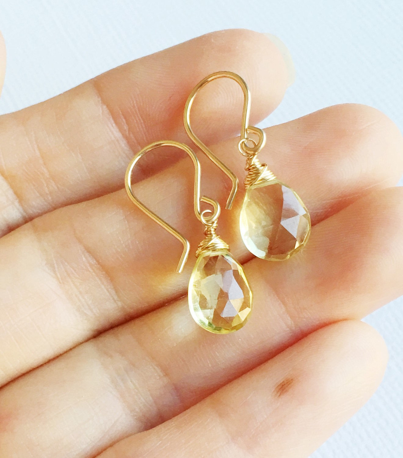 Nalani Lemon Topaz Earrings (E124) - Elegant Dangle Earrings for Women, Perfect for Parties, Weddings & Everyday Wear