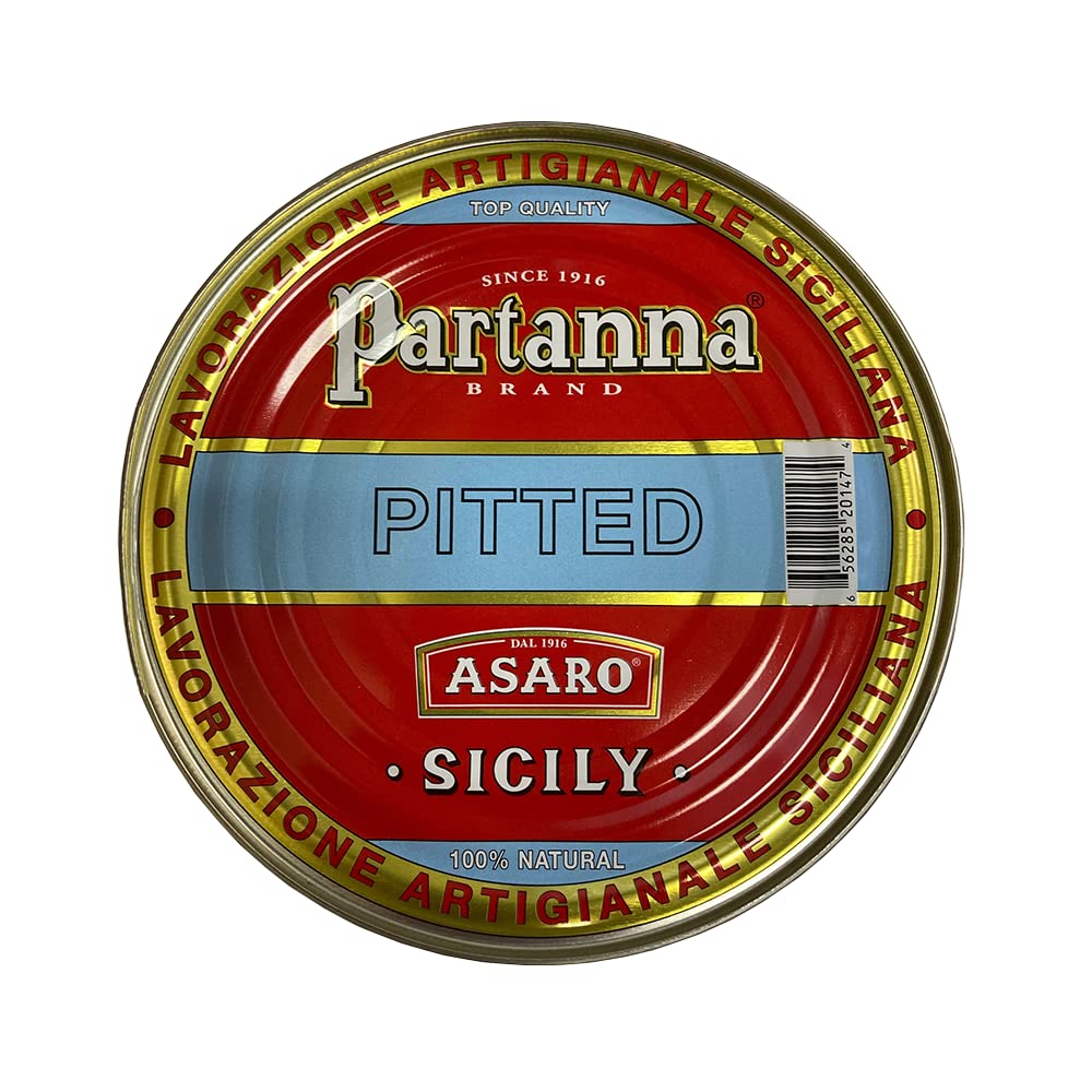 Partanna Sicilian Castelvetrano Green Olives Pitted 5.07 lb Can - Premium Italian Olives for Salads, Charcuterie Boards & Mediterranean Cooking