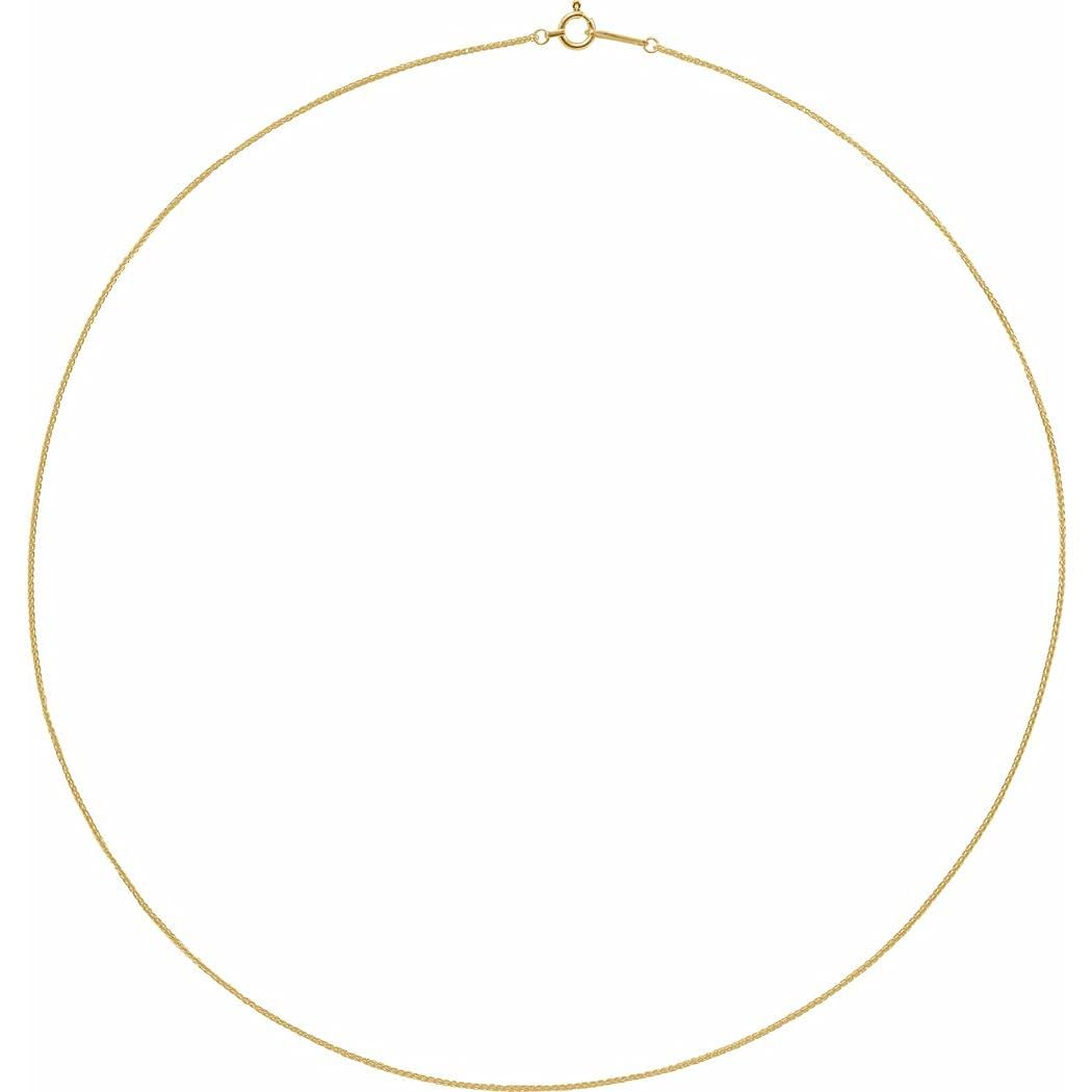 18K Yellow Gold 0.8mm Wheat Chain Necklace for Women & Men - Dainty Jewelry for Everyday Wear, Gifts & Special Occasions | JewelryWeb