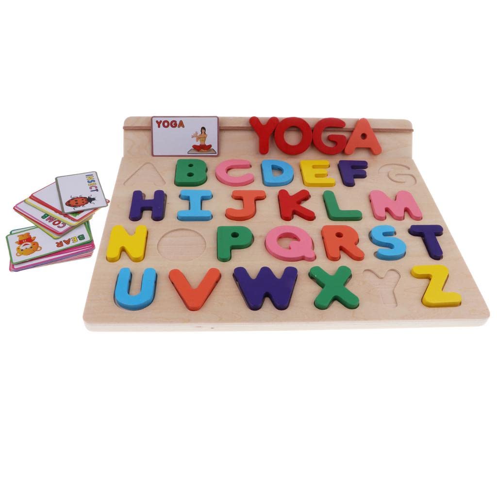 Enakshi Wooden Alphabet Puzzle Board - Uppercase Letters Learning Toy for Kids & Toddlers | Montessori Preschool Educational Toy, Handcrafted Wooden ABC Puzzle for Early Childhood Development - Perfect for Homeschooling, Classroom & Playroom Learning Activities