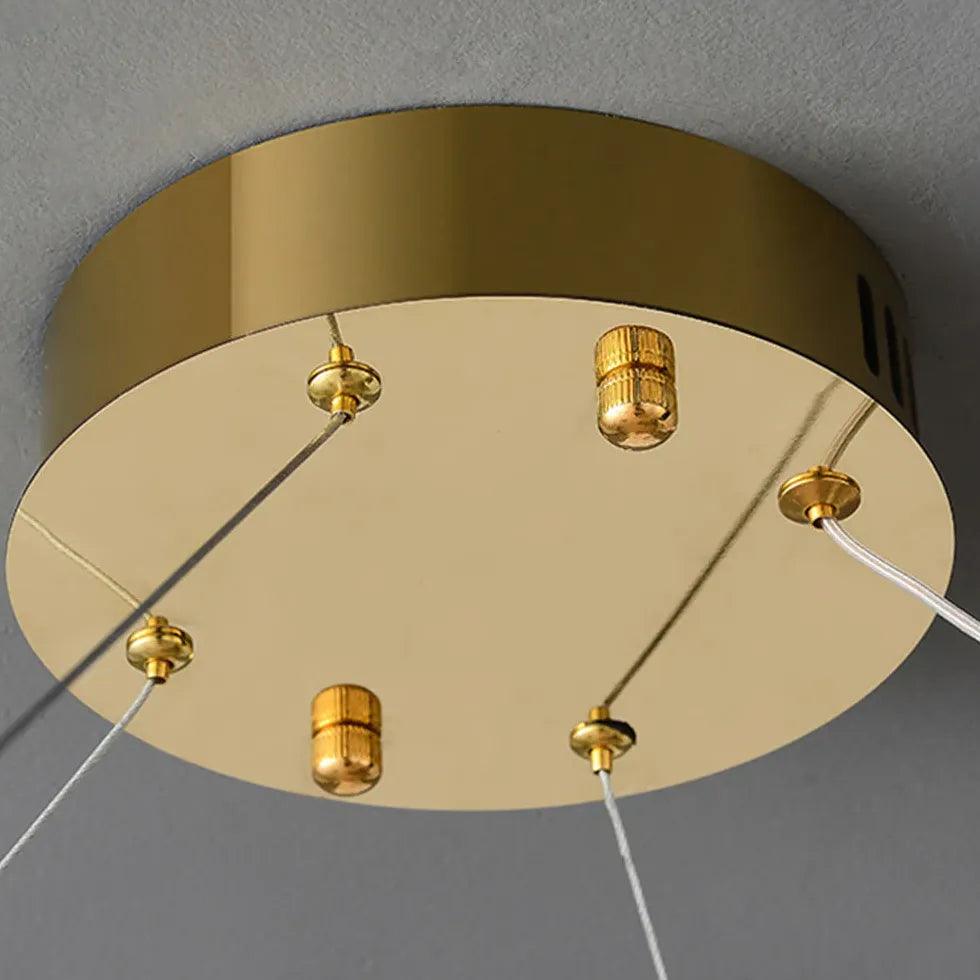 Modern Crystal Pendant Light - Wavy Round Ring Chandelier for Dining Room, Bedroom, or Living Room Ceiling Lighting Decor